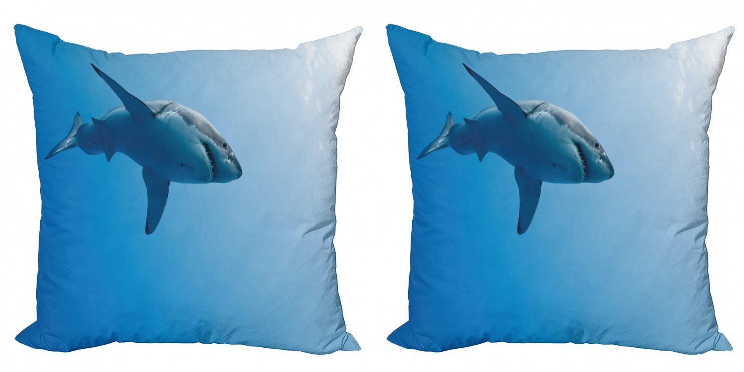 Kissenbezüge Modern Accent Doppelseitiger Digitaldruck, Abakuhaus (2 Stück), Hai Fische im Ozean schwimmen