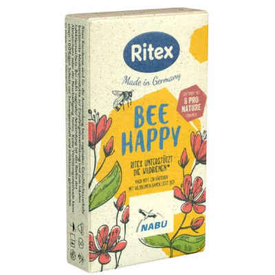 Ritex Kondome PRO NATURE Bee Happy Packung mit, 8 St., umweltfreundliche Kondome -, Sonderedition mit Wildblumen-Samen