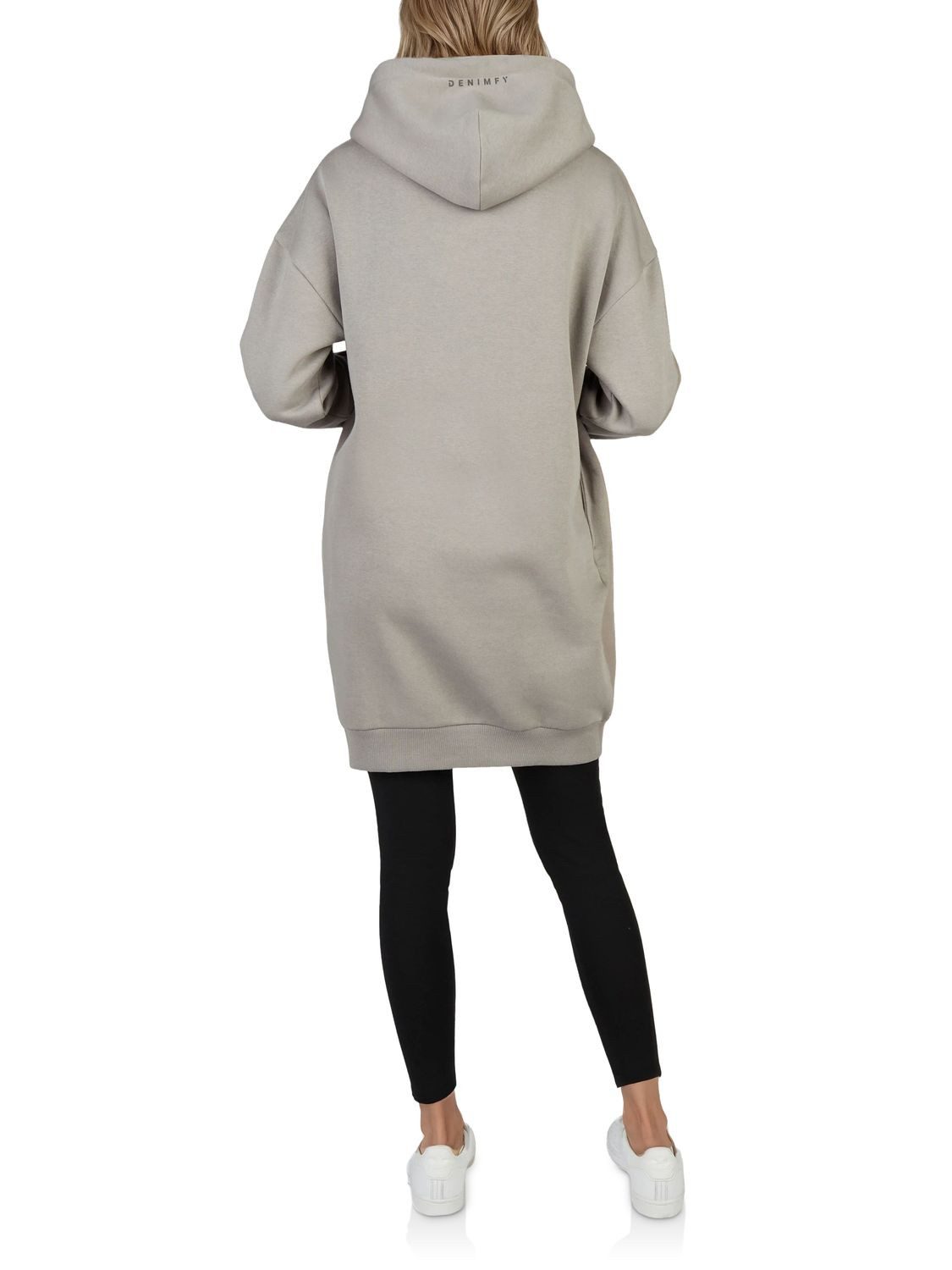 DENIMFY Sweatkleid Damen Kapuzenpullover DFAnna Oversize Freizeitkleid mit Kapuze