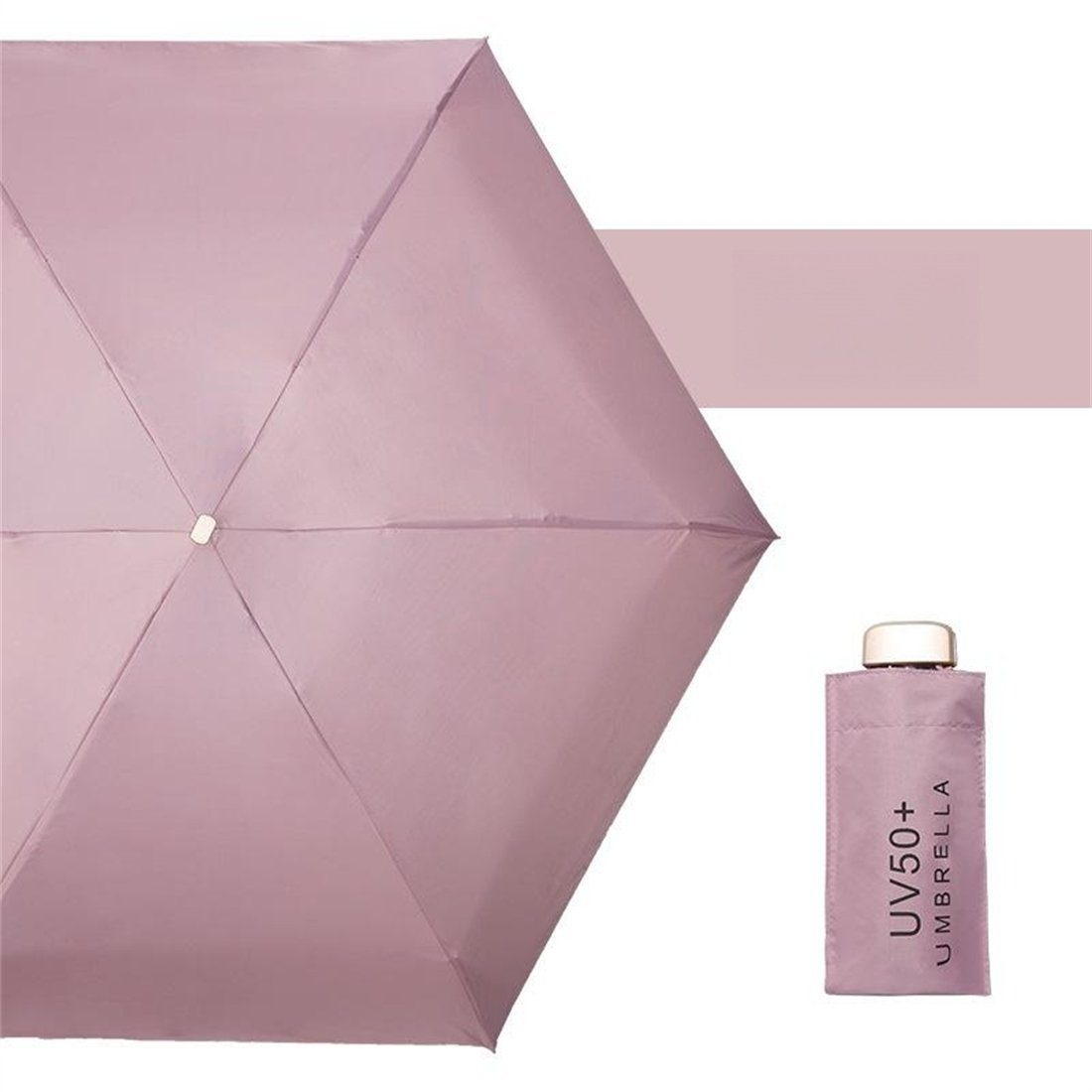 YOOdy~ Taschenregenschirm Taschenschirme damen Sonnenschutz small manual Regenschirm, UV-Schutz für schützt vor Sonne und Regen winzig klein für unterwegs Rosa