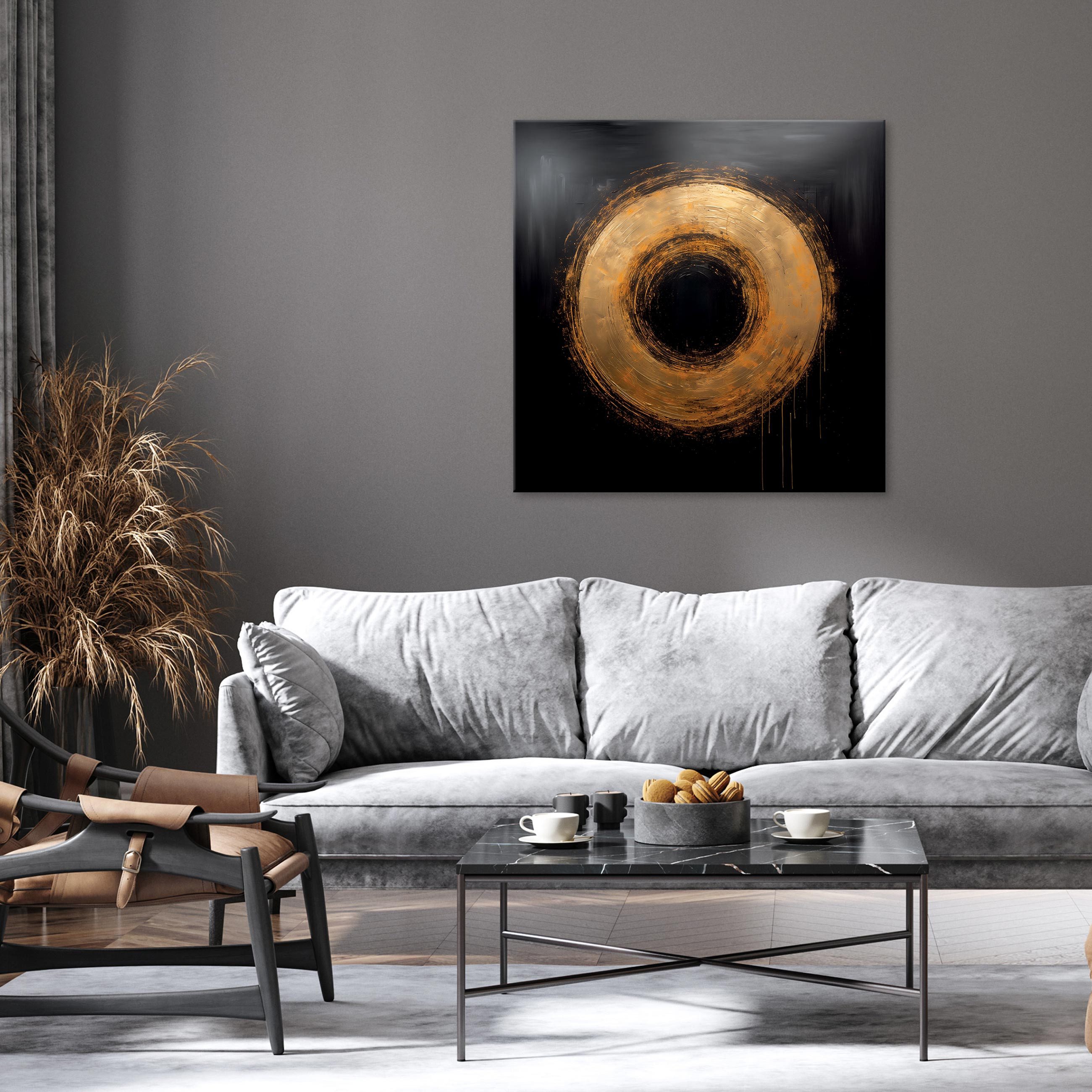Wallarena Leinwandbild Abstrakt Gold Schwarz Industrial Loft Wandbild Leinw günstig online kaufen
