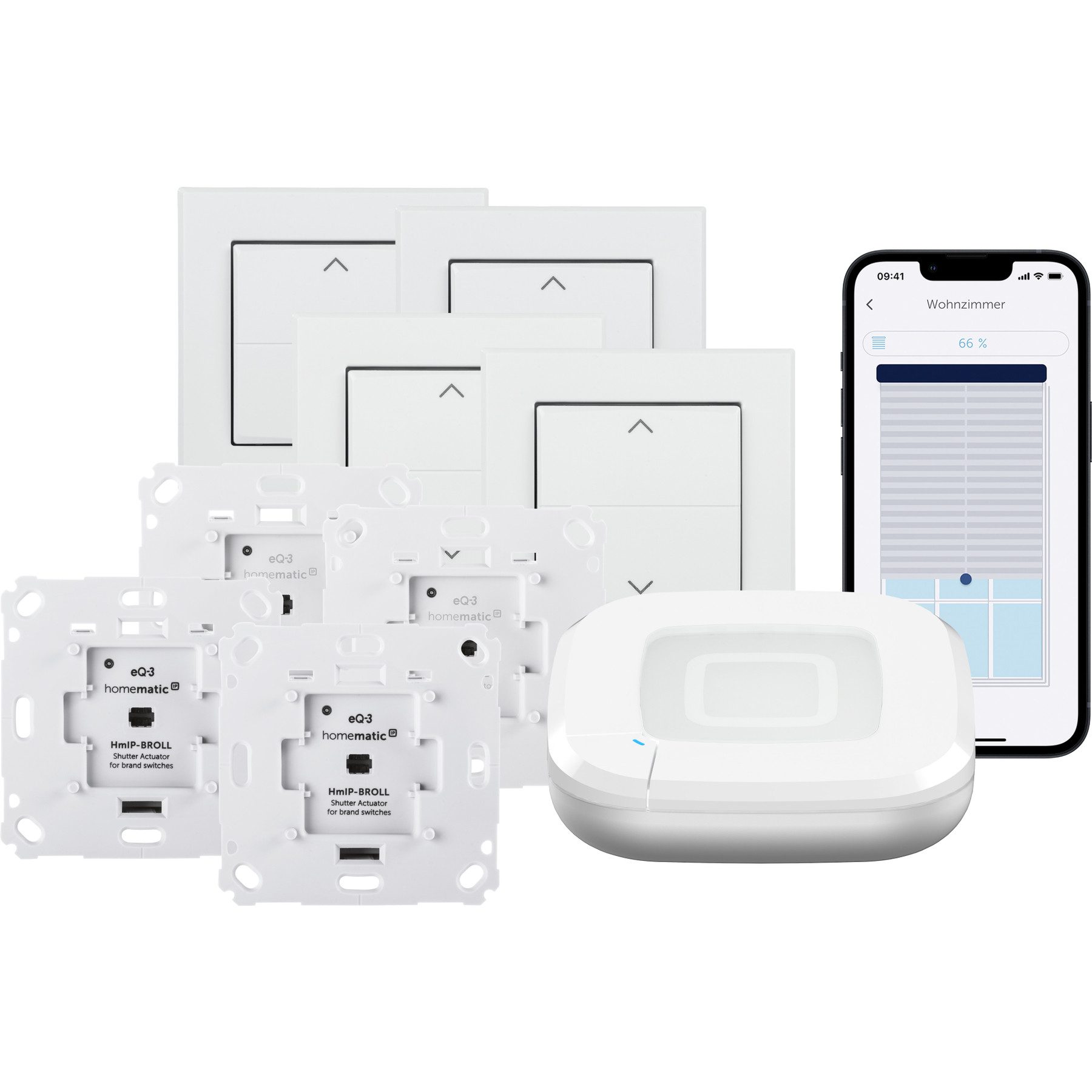 Homematic IP HOMEMATIC IP Starterset Rollladensteuerung für 4 Rollläden oder Smart-Home Starter-Set