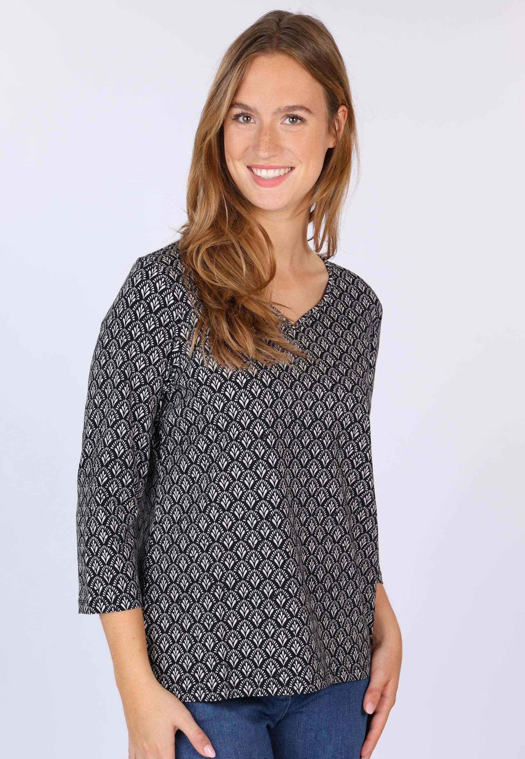 Deerberg Langarmshirt Shirt Hellena Ethno