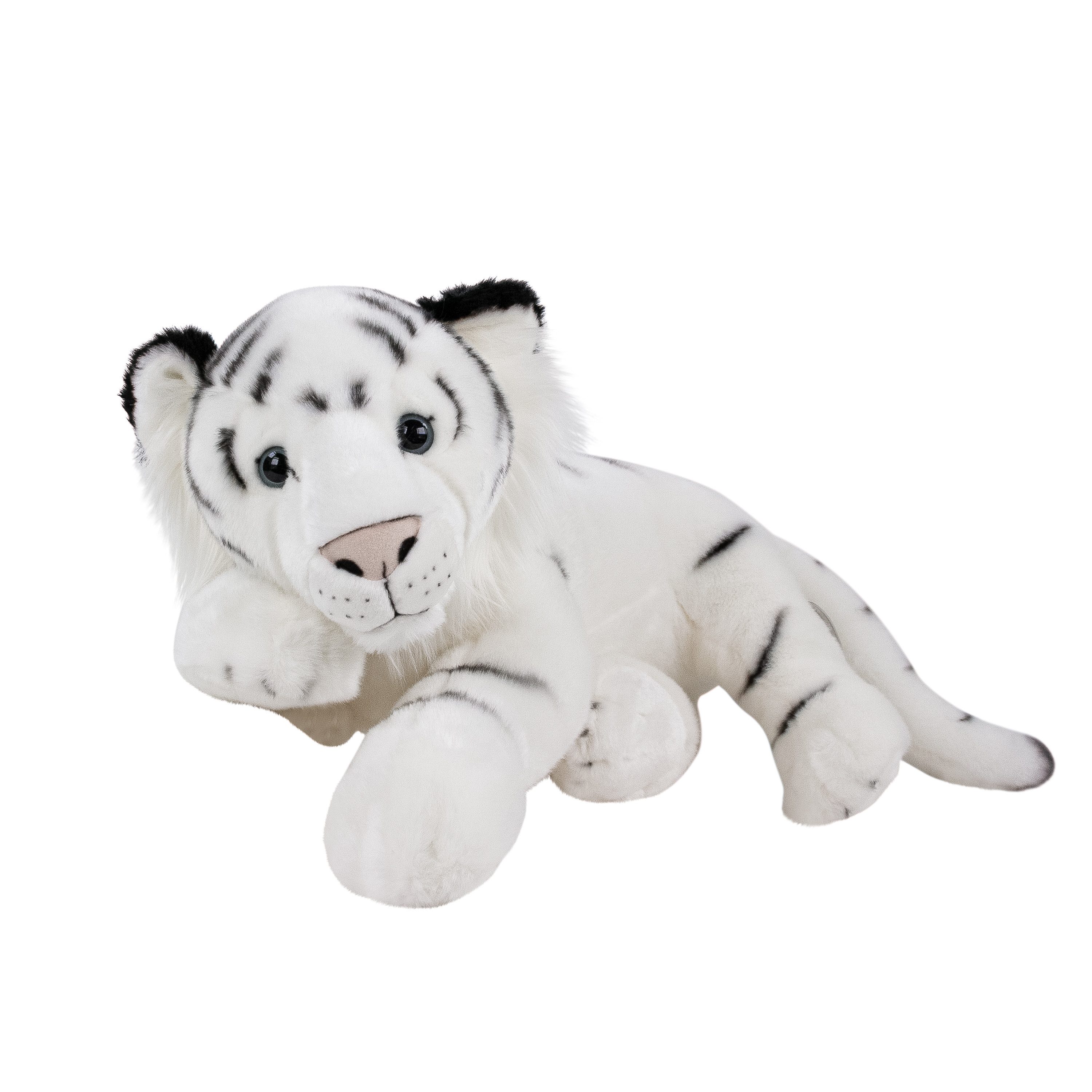 Teddys Rothenburg Kuscheltier Tiger liegend 60 cm weiß Plüschtiger