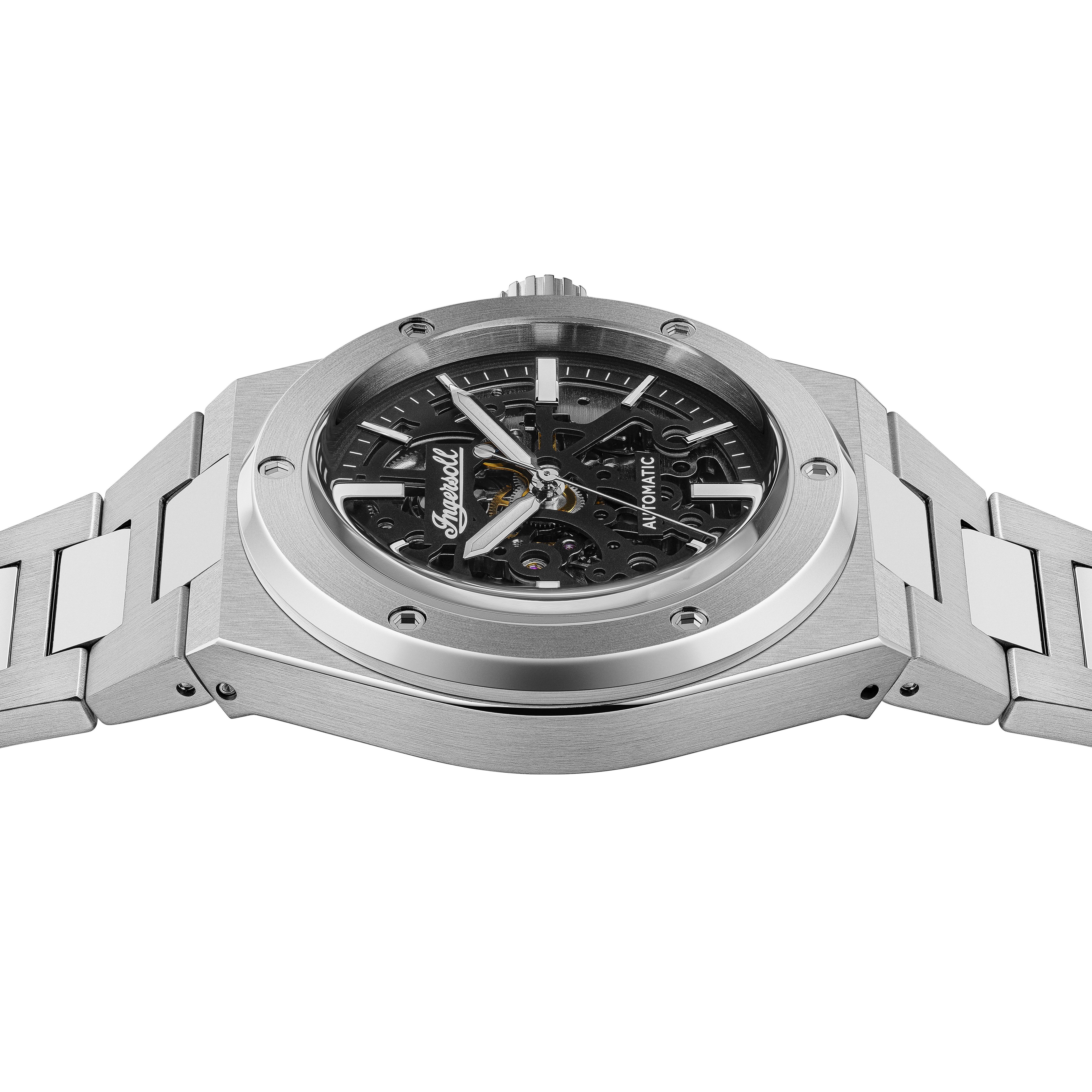 Ingersoll Automatikuhr The Baller I15002, Armbanduhr, Herrenuhr, Mechanische Uhr, Edelstahlarmband, analog