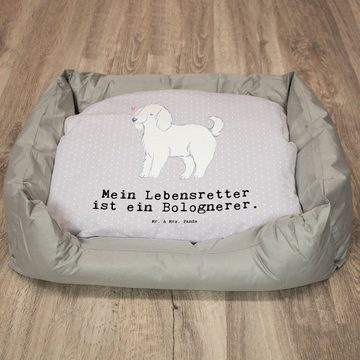 Mr. & Mrs. Panda Tierbett Bologneser Lebensretter - Grau Pastell - Geschenk, Hund, Hundedecke, Kuschelig und robust