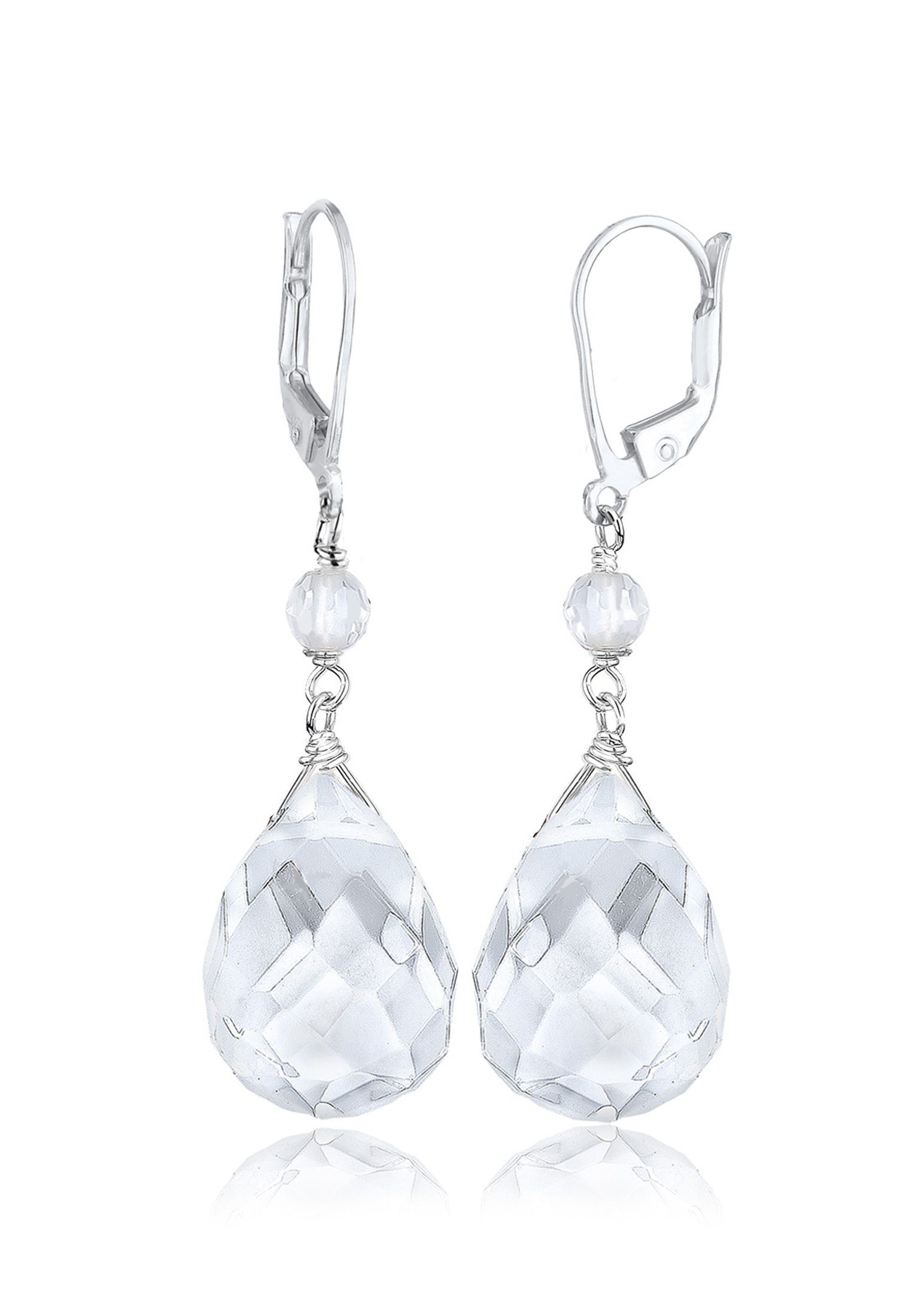 Elli Paar Ohrhänger Tropfen Bergkristall Elegant Festlich 925 Silber