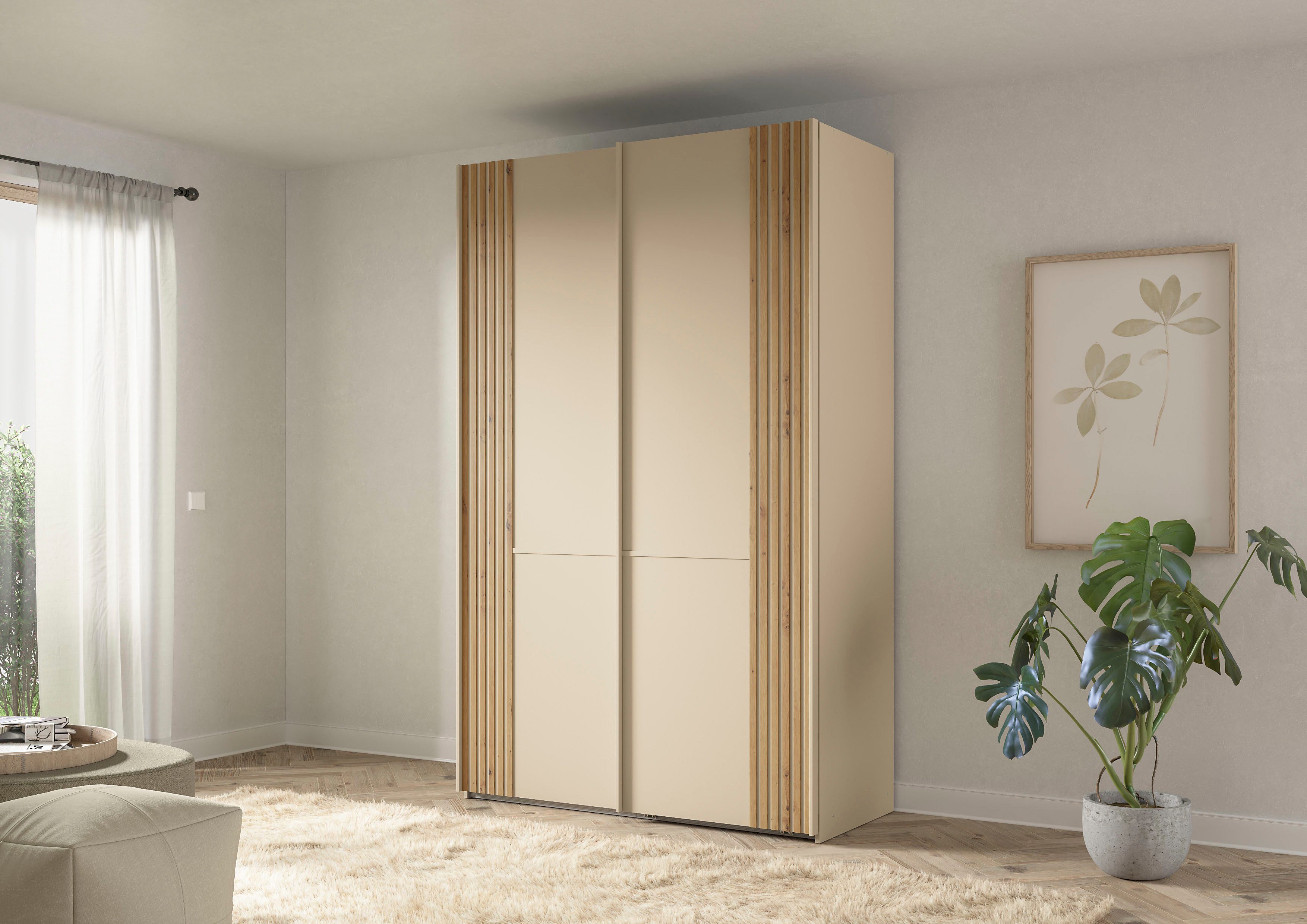 Musterring Schwebetürenschrank Isabelle Türen mit Lamellenoptik, verschiedene Größen und Farben, Höhe 236cm