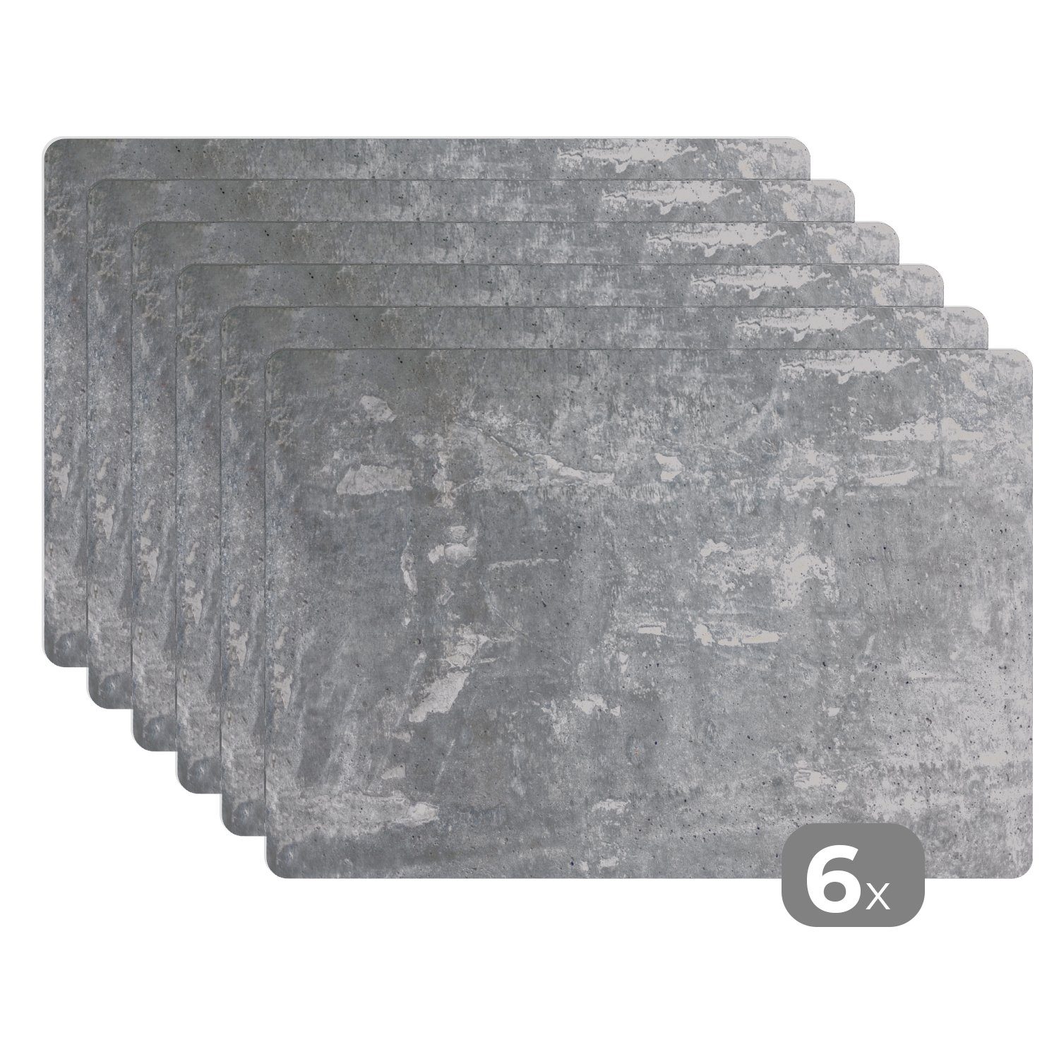 Platzset, Stein - Granit - Grau - Industrie - Design, MuchoWow, (6-St), Platzset, Platzdecken, Platzmatte, Tischmatten, Schmutzabweisend