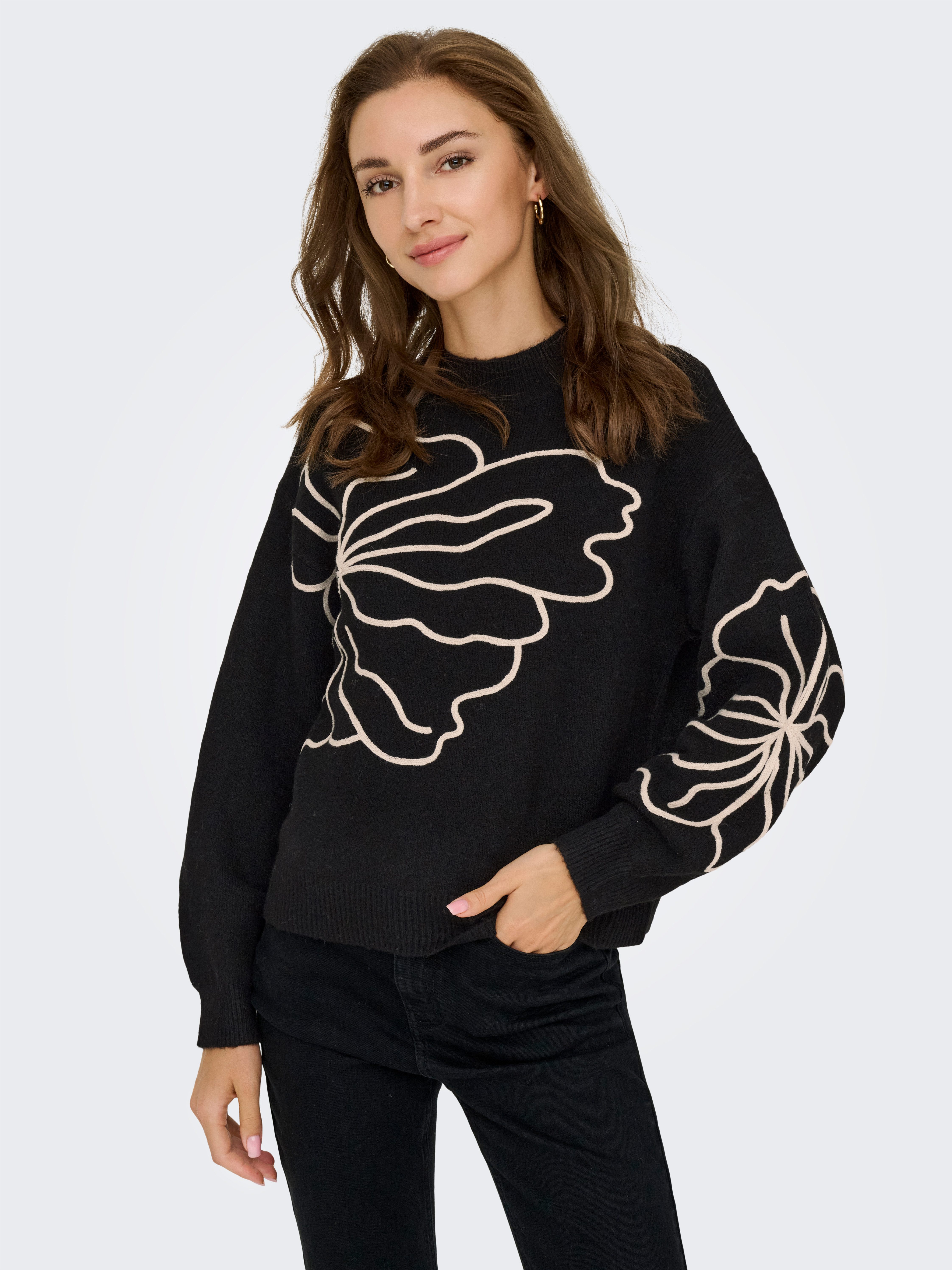 Strickpullover JDYJELLA L/S FLOWER PULLOVER KNT NOOS