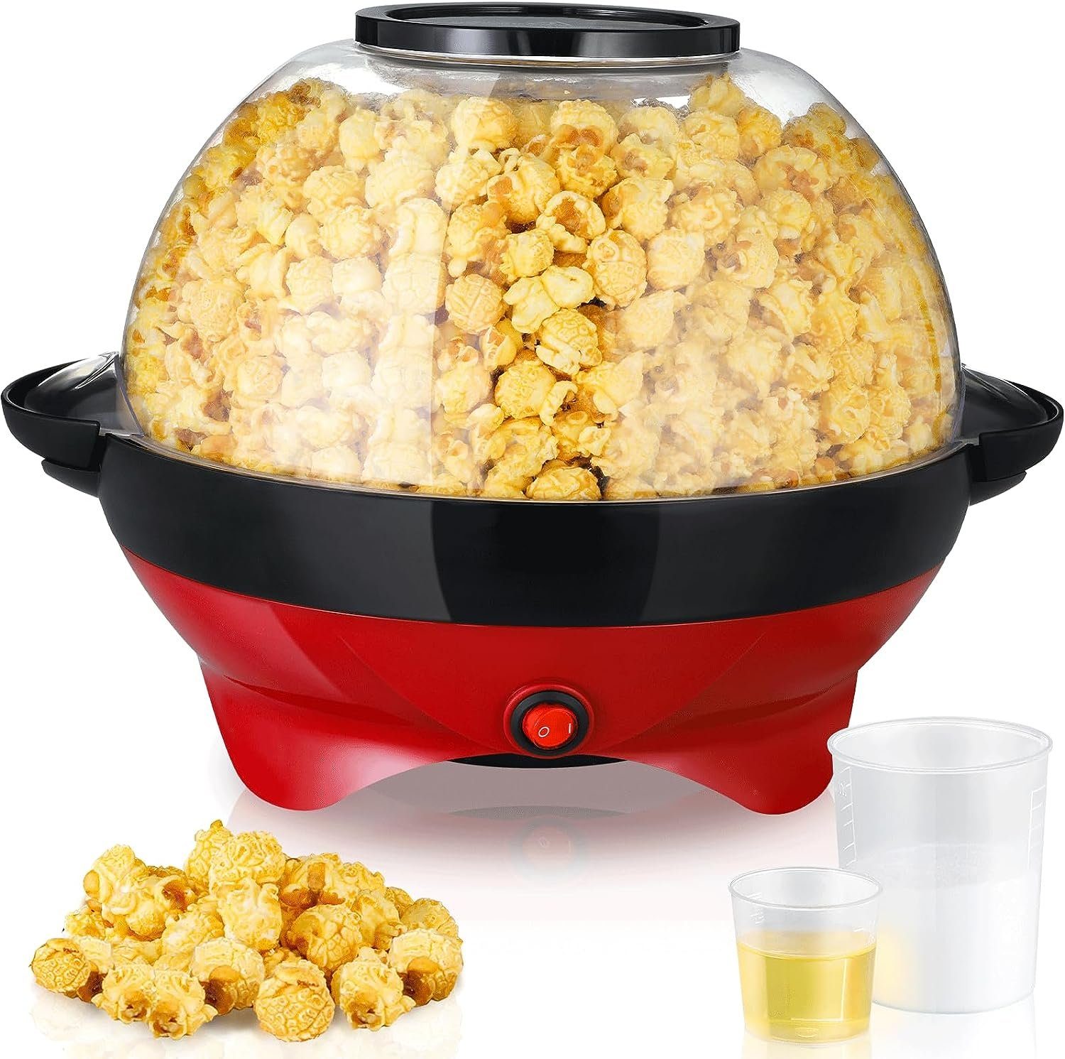 TLGREEN Popcornmaschine, 5L Popcorn Maker mit Zwei Messbecher, 800W