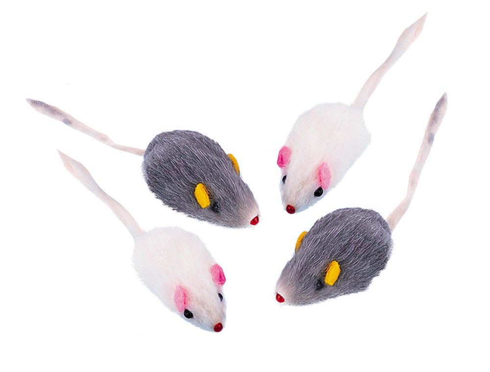 Nobby Tierball Plüschmaus Kurzhaar, 5cm, 4St.