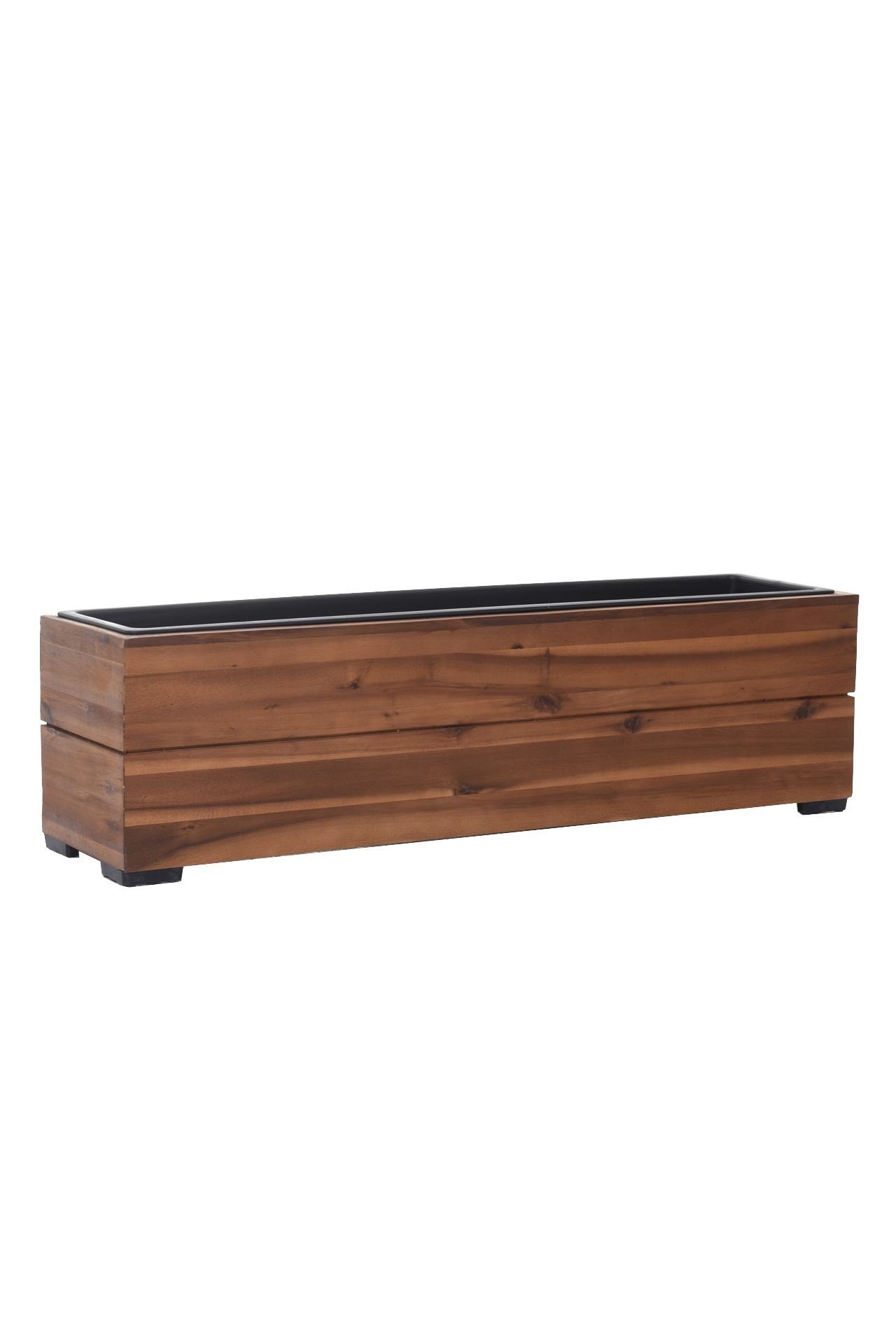 VIVANNO Balkonkasten Blumenkasten KAJIX Holz Haselnussbraun 82x21x21 cm ## (1 St), 82x21x21 cm