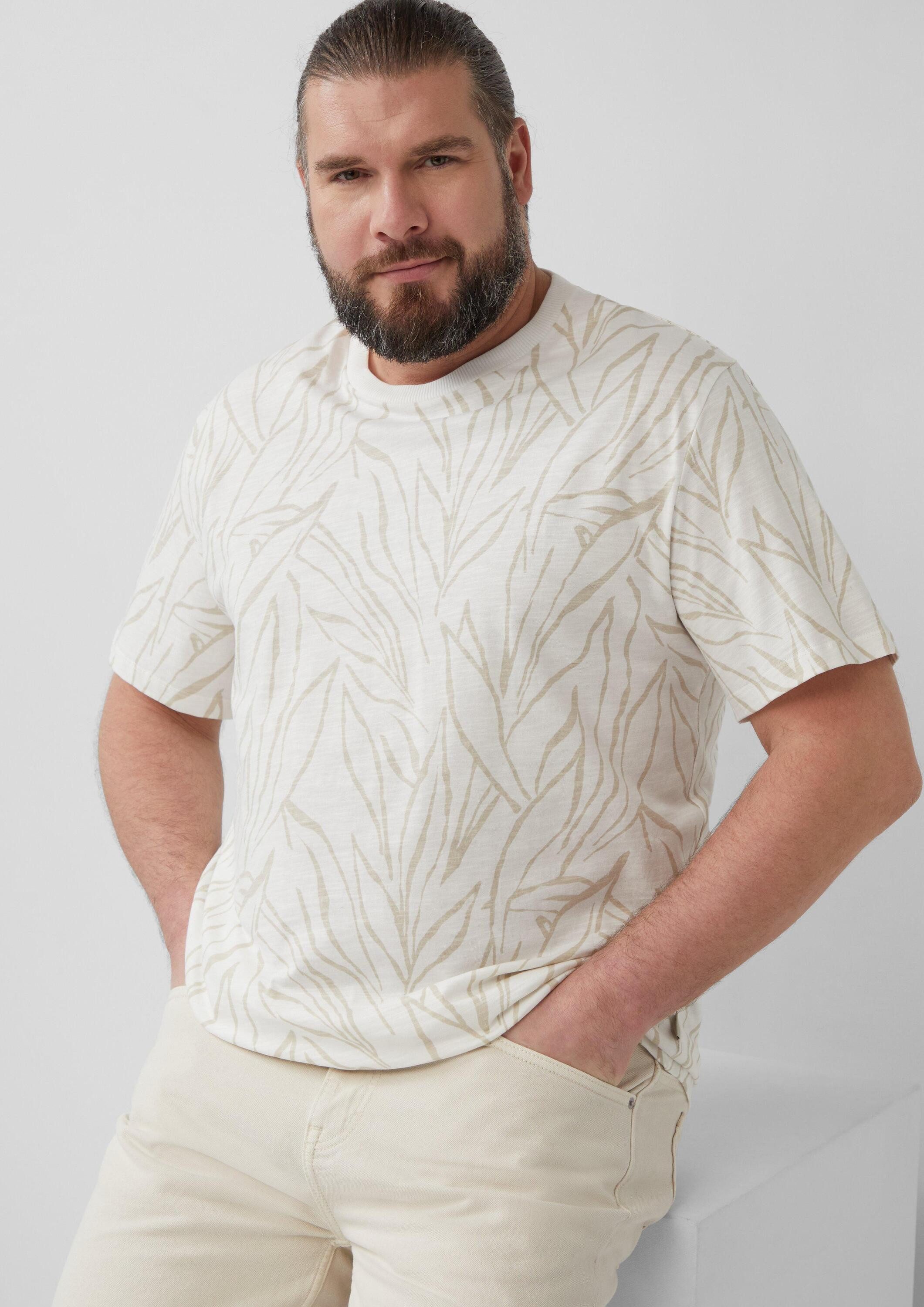 s.Oliver Kurzarmshirt T-Shirt Baumwoll-T-Shirt mit All-over-Print