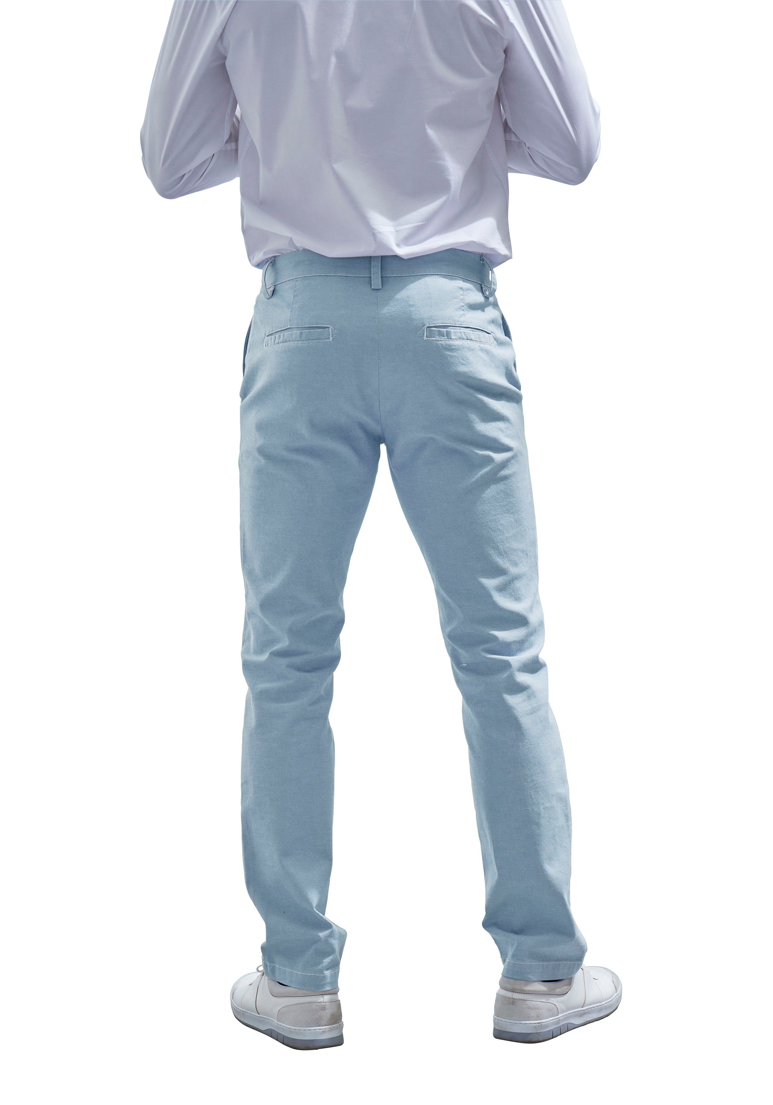 John Devin Chinohose regular-fit, lange Oxford Hose aus elastischer Baumwoll-Qualität
