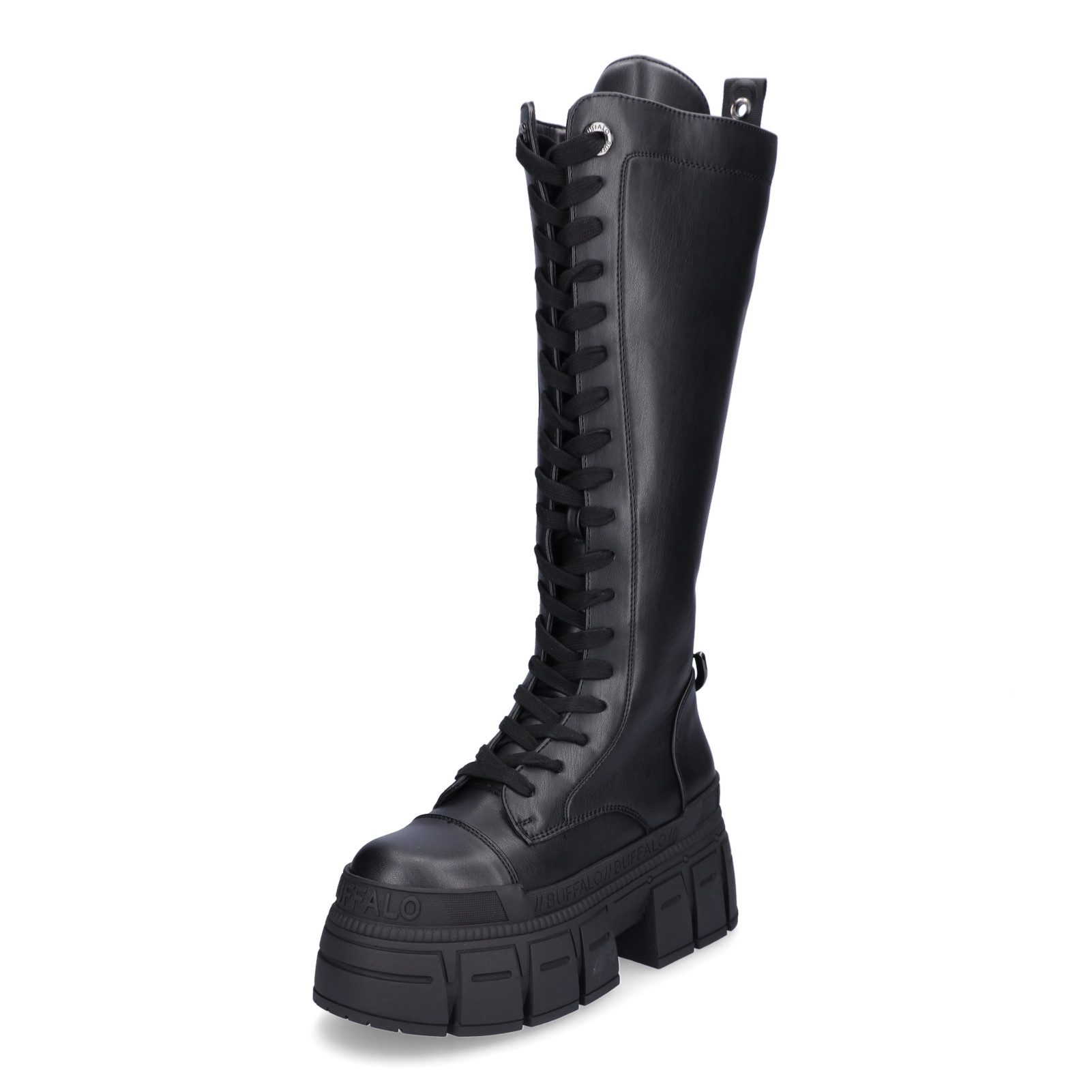 Buffalo Buffalo Damen Schnürstiefel Gospher Lace Up Hi schwarz Stiefel