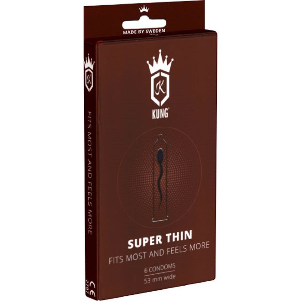 More Most Wandstärke) Wandstärke (0.04mm 6 Super - superdünne Fits Kondome weniger 35% KUNG Thin and mit St., mit, Kondome Packung Feel