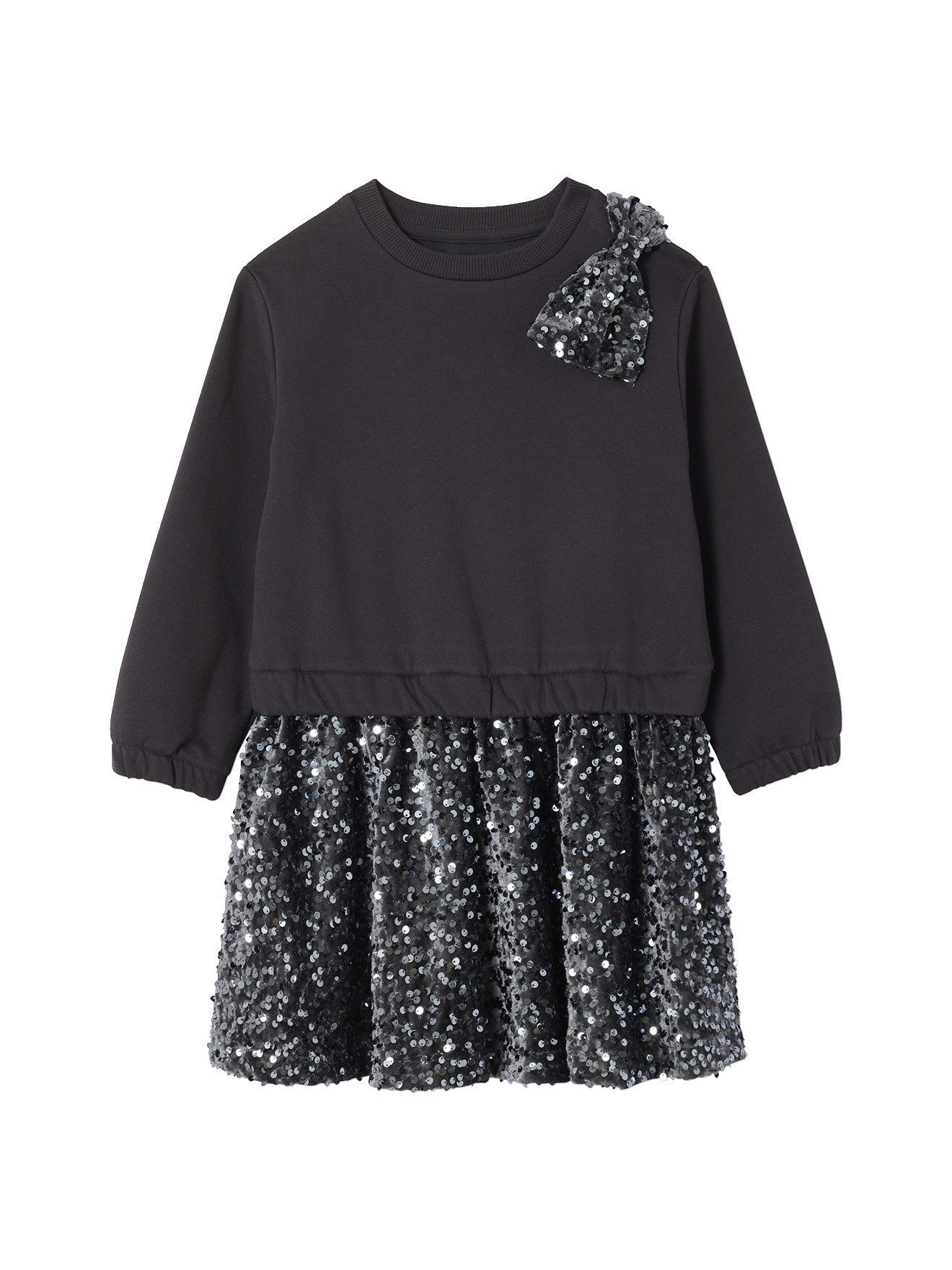 vertbaudet Minikleid Festliches Mädchenkleid mit Pailletten 2-in-1-Effekt