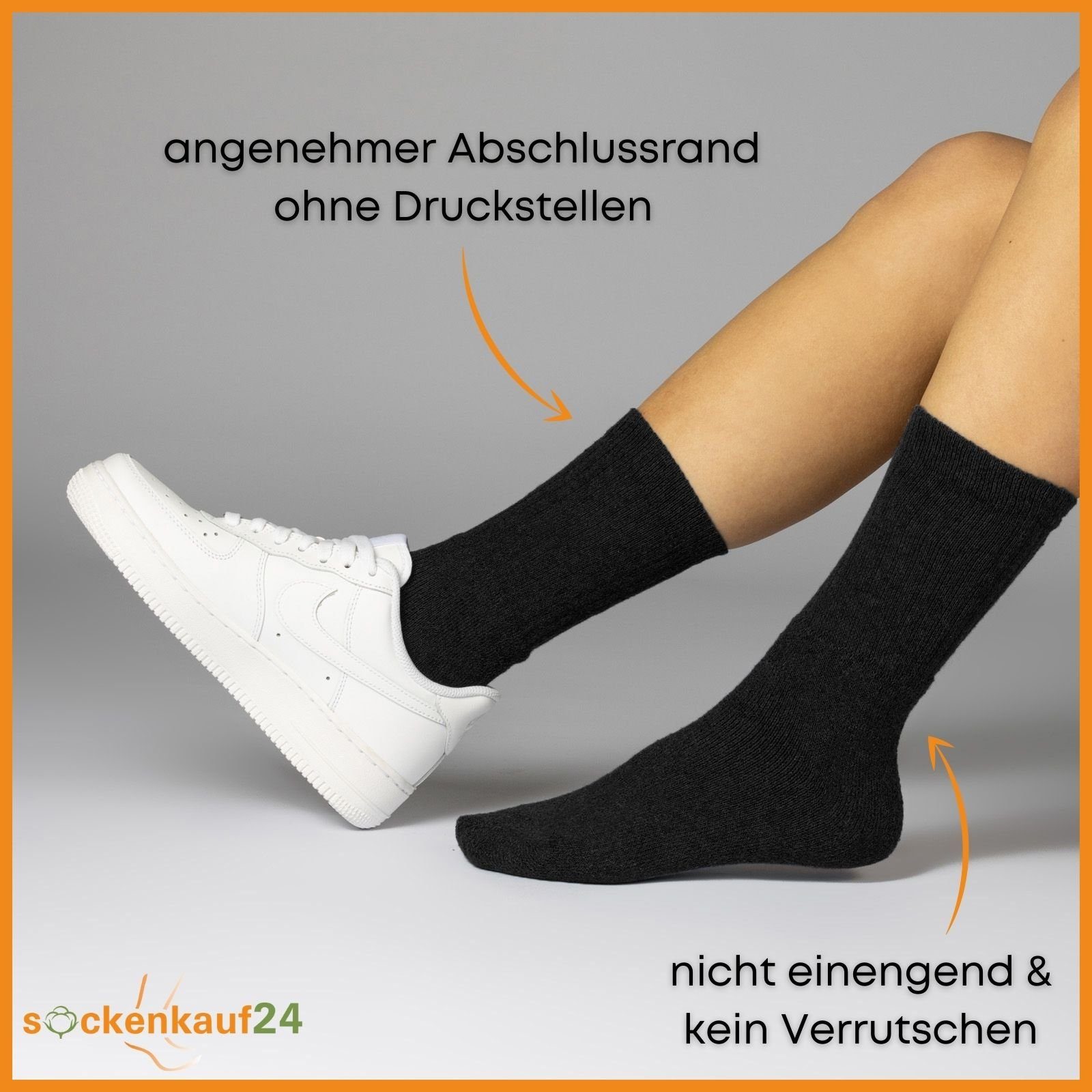 sockenkauf24 Tennissocken 10, 20, 30 Paar Sportsocken Arbeitssocken Herren & Damen (Schwarz, 30-Paar, 43-46) Socken Baumwolle 10100 – Bild 4 von 5