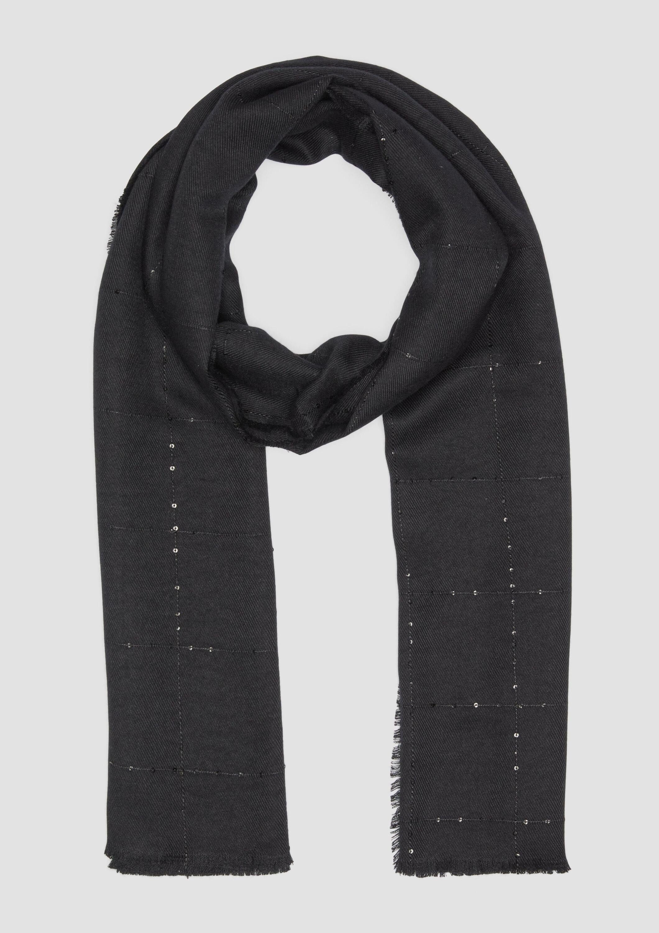 s.Oliver Schal Tuch, Viskosemix-Tuch mit Pailletten günstig online kaufen
