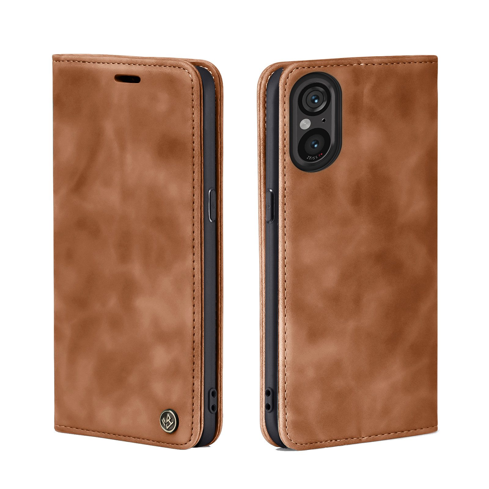 Tec-Expert Handyhülle Tasche Hülle für Sony Xperia 5 V 6.1 Zoll, 6.1 ", Cover Klapphülle Case mit Kartenfach Fliphülle aufstellbar