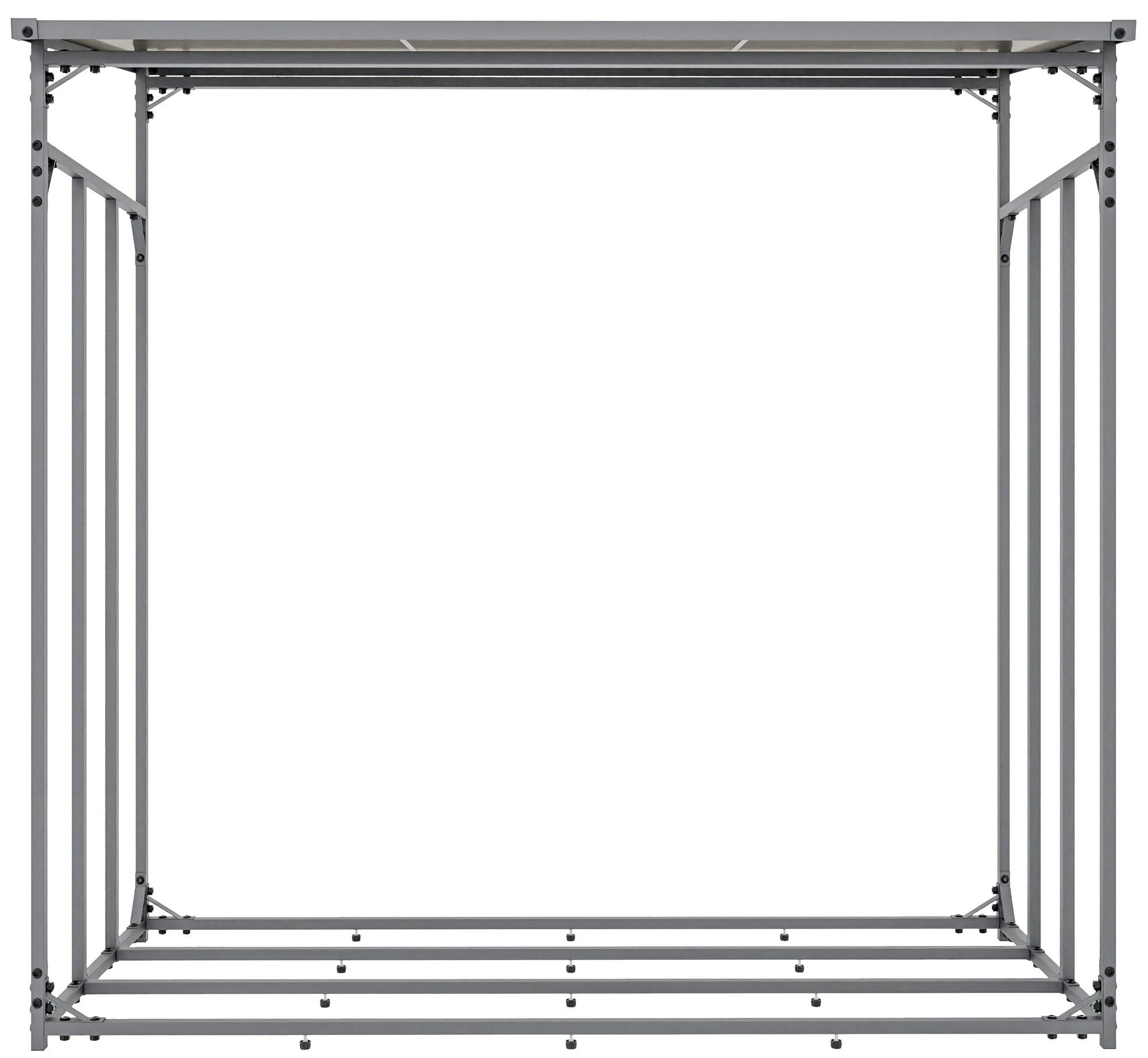 CLP Kaminholzregal Ruston Aluminium, BxTxH:165x70x165 cm, (1er), mit Plane