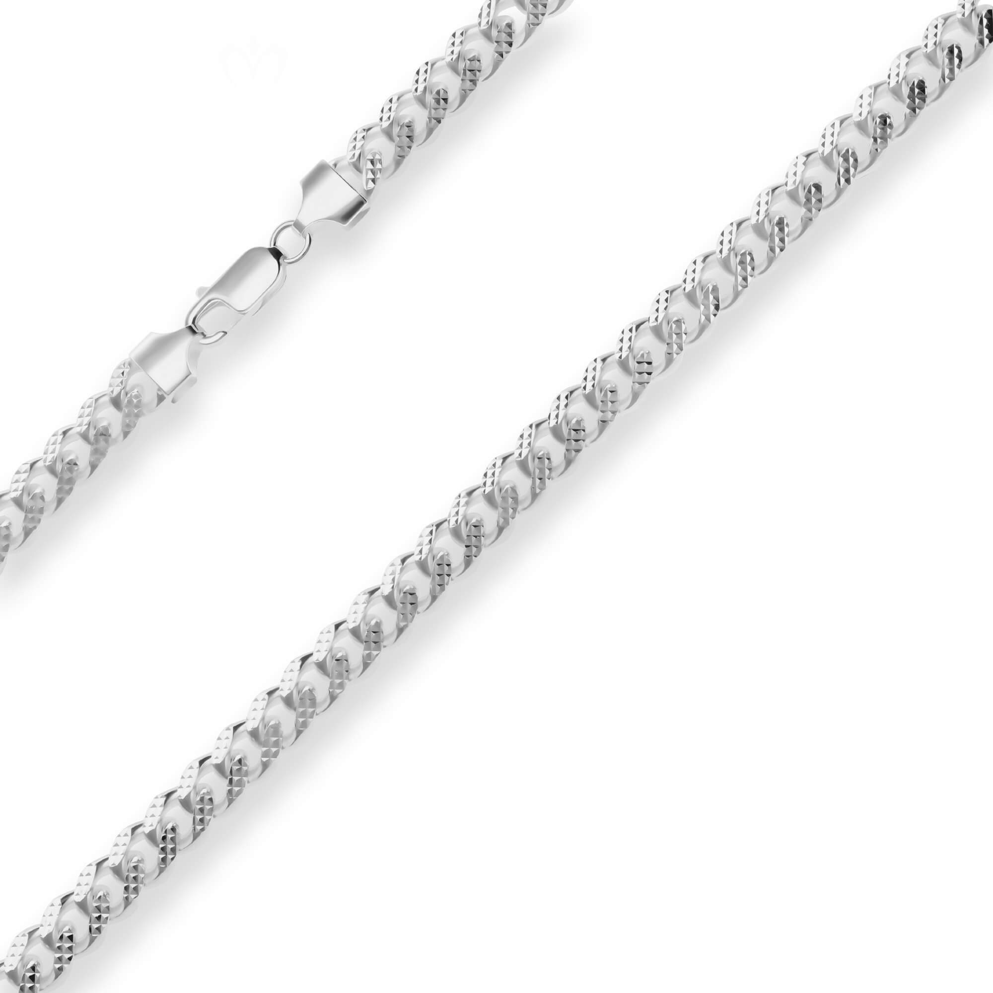 Schmuck Krone Panzerkette 6,9mm Panzerkette oval aus 925 Silber 50cm, Silber 925