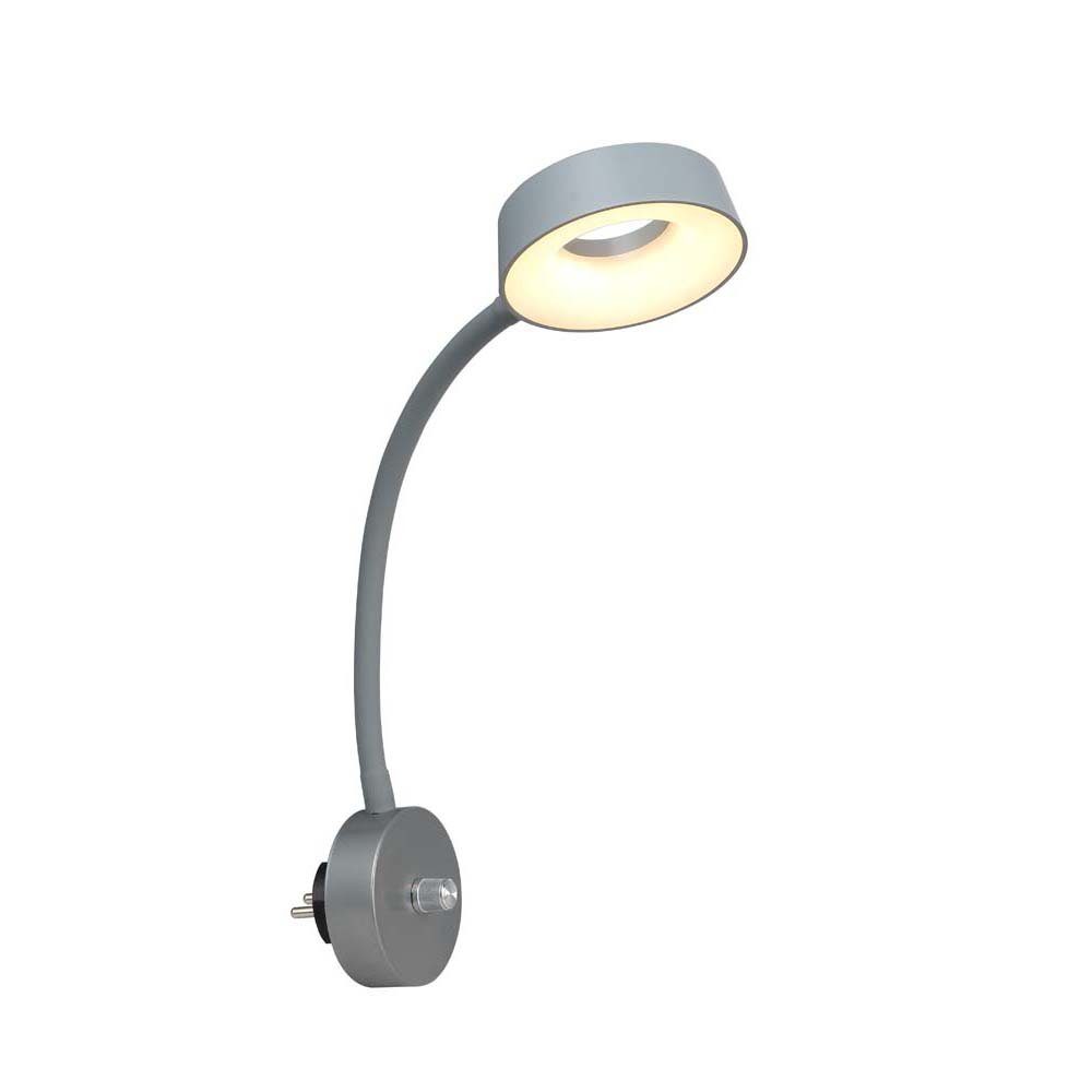 etc-shop LED Wandleuchte, LED-Leuchtmittel fest verbaut, Warmweiß, LED Wand Leuchte Lampe Spot Beweglich Metall Silber Dimmer Direct