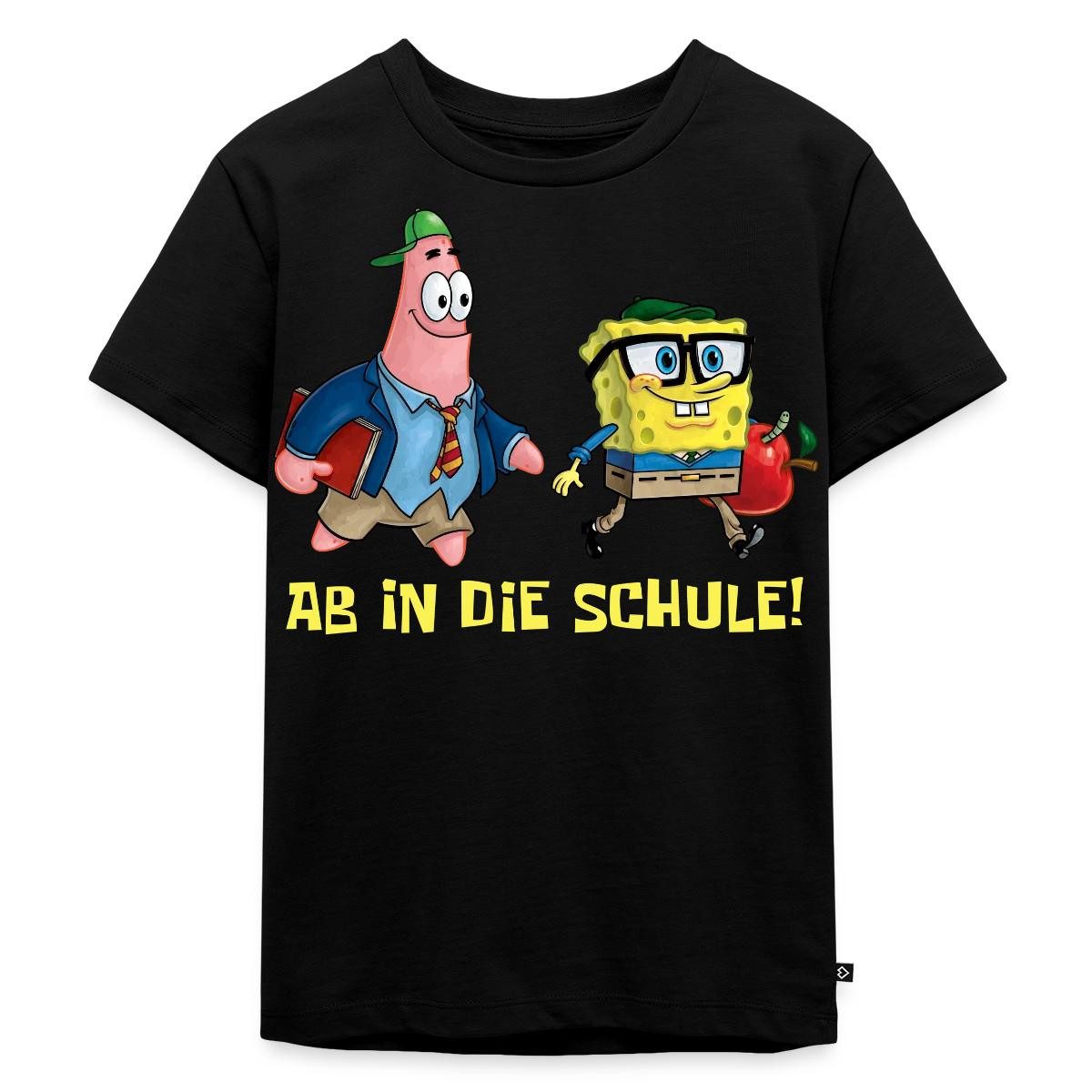 T-Shirt Spongebob Schwammkopf Mit Patrick Ab In Die Schule Kinder Premium T-Sh
