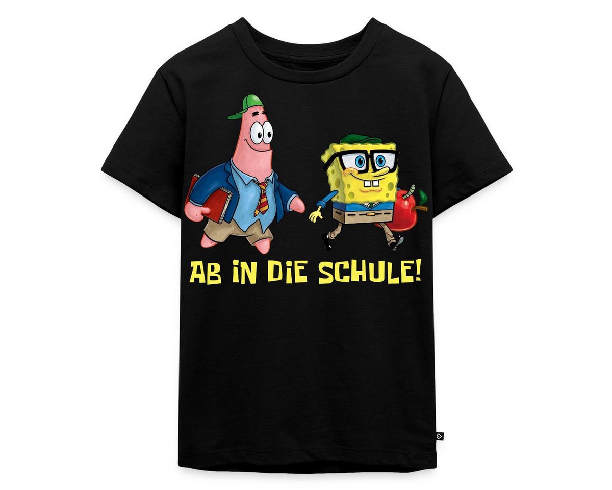 Spreadshirt T-Shirt Spongebob Schwammkopf Mit Patrick Ab In Die Schule Kinder Premium T-Sh (1-tlg)