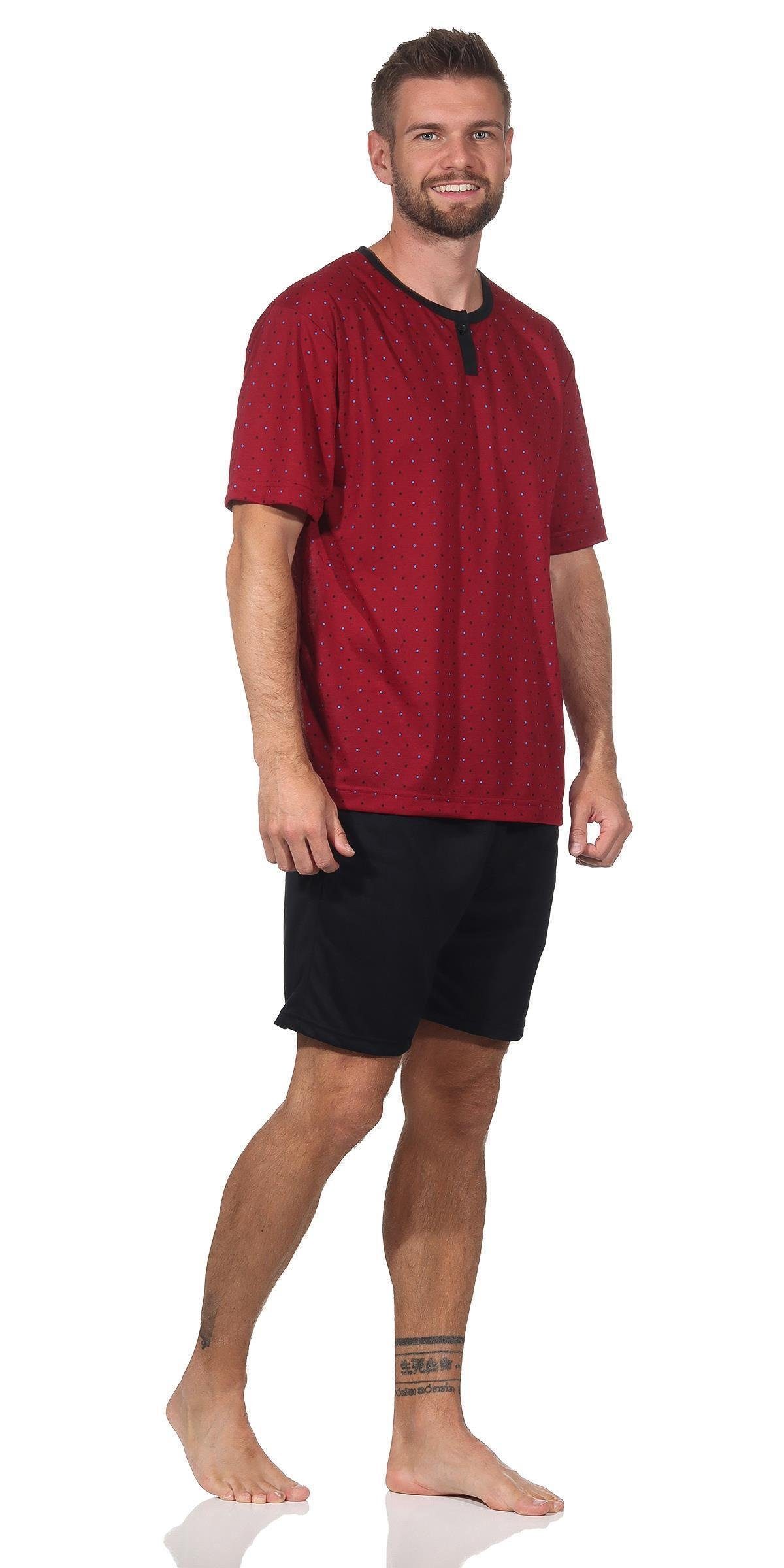 EloModa Capri-Pyjama Herren Pyjama Short L T-Shirt XXL Rot Gr. M und tlg) XL Schlafanzug, (2