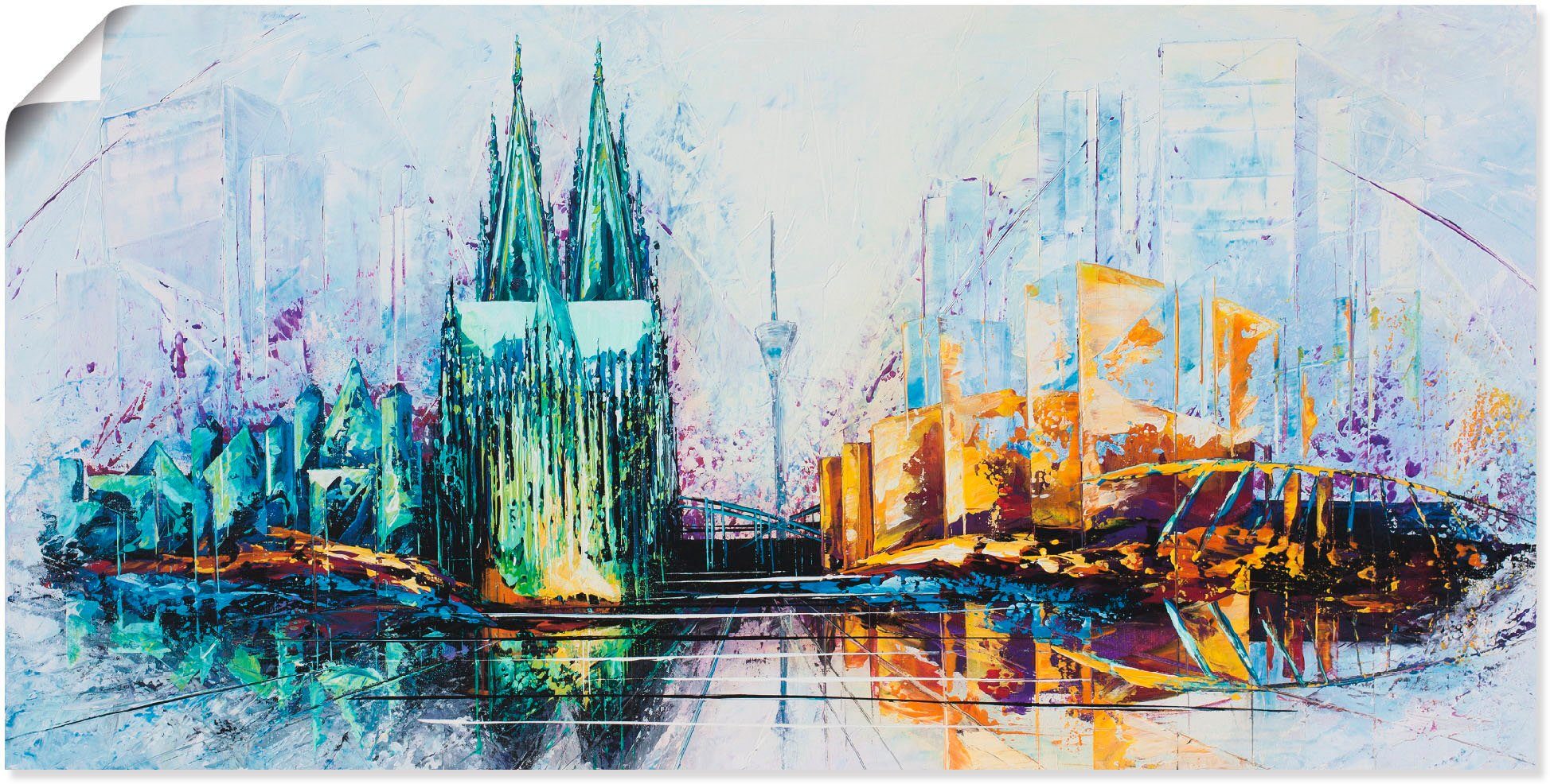 Artland Wandbild Kölner Dom Skyline Deutschland (1 Wandaufkleber versch. oder in als St), Größen Leinwandbild, Poster 6, Alubild