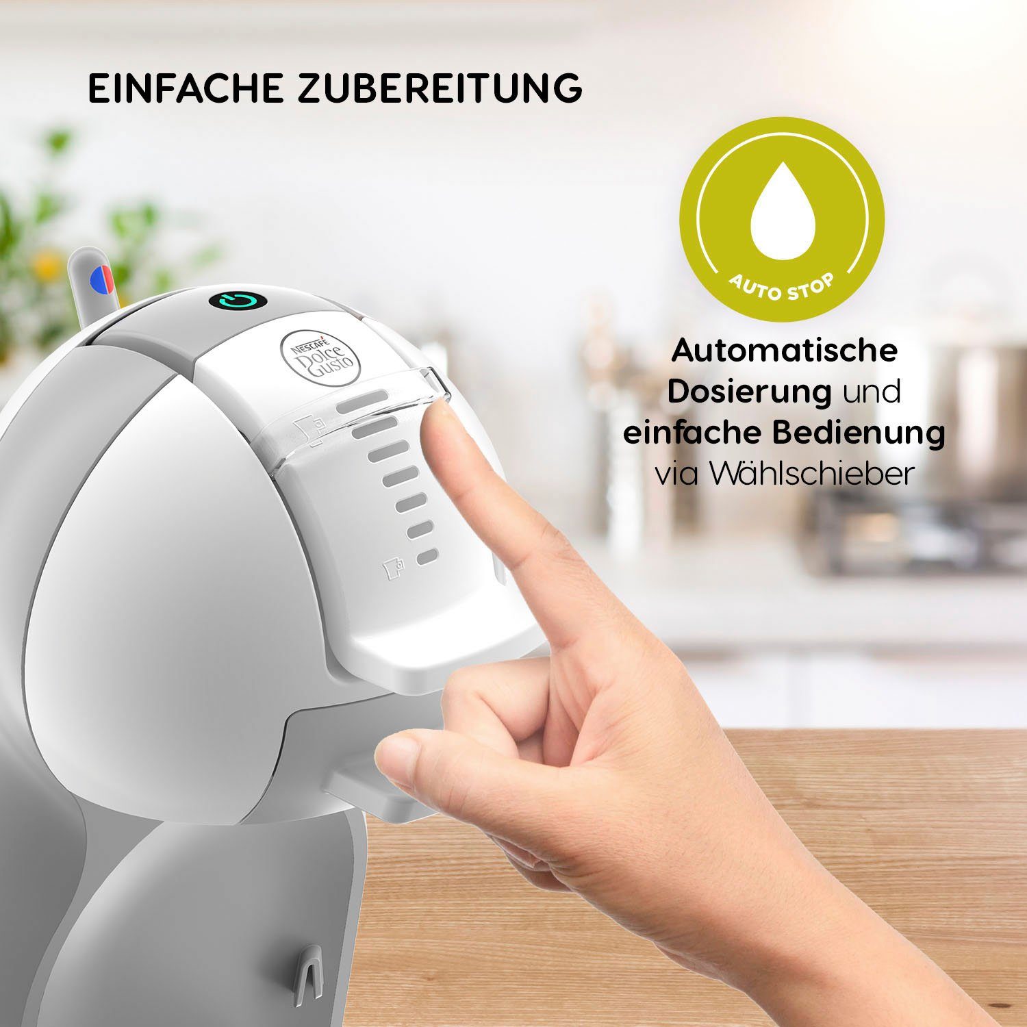 passt automatische Kapselmaschine samtige jede Dolce Küche, Abschaltung Crema, KP1201 in NESCAFÉ® Mini Me, Gusto®