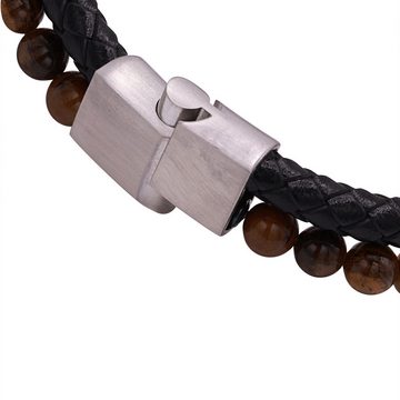 Heideman Armband Jasper schwarz farben (Armband, inkl. Geschenkverpackung), Echtlederarmband, Männerarmband, Männerlederarmband