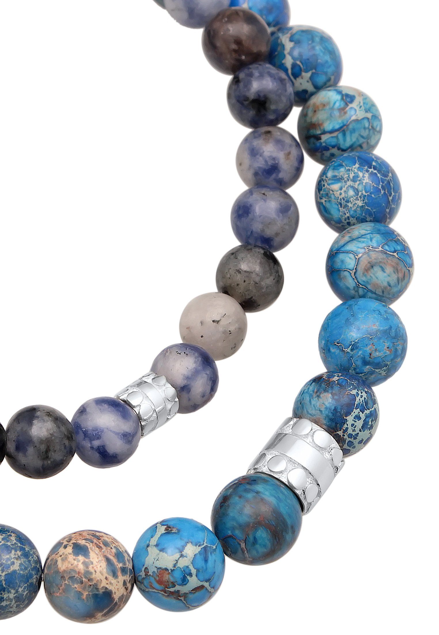 Kuzzoi Bead-Armband-Set Set in Kugel Silber, Beads Perlen Achat Edelstein 925 aus