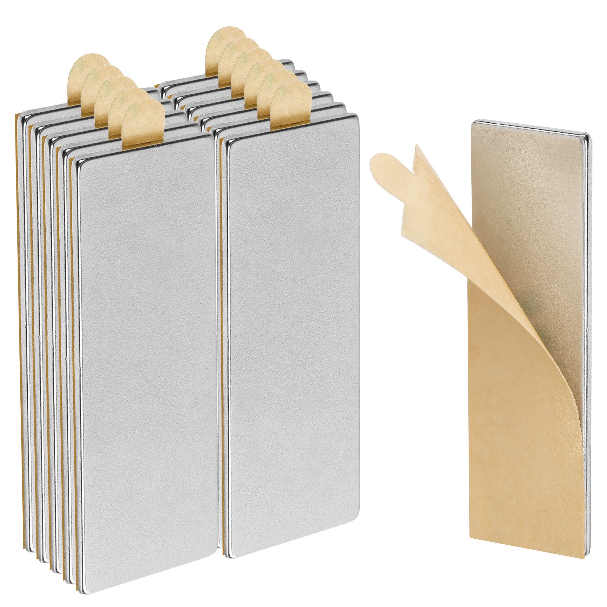 ECENCE Magnet Neodym Klebe-Magnete 12 Stck. selbstklebend Quader (12-St)