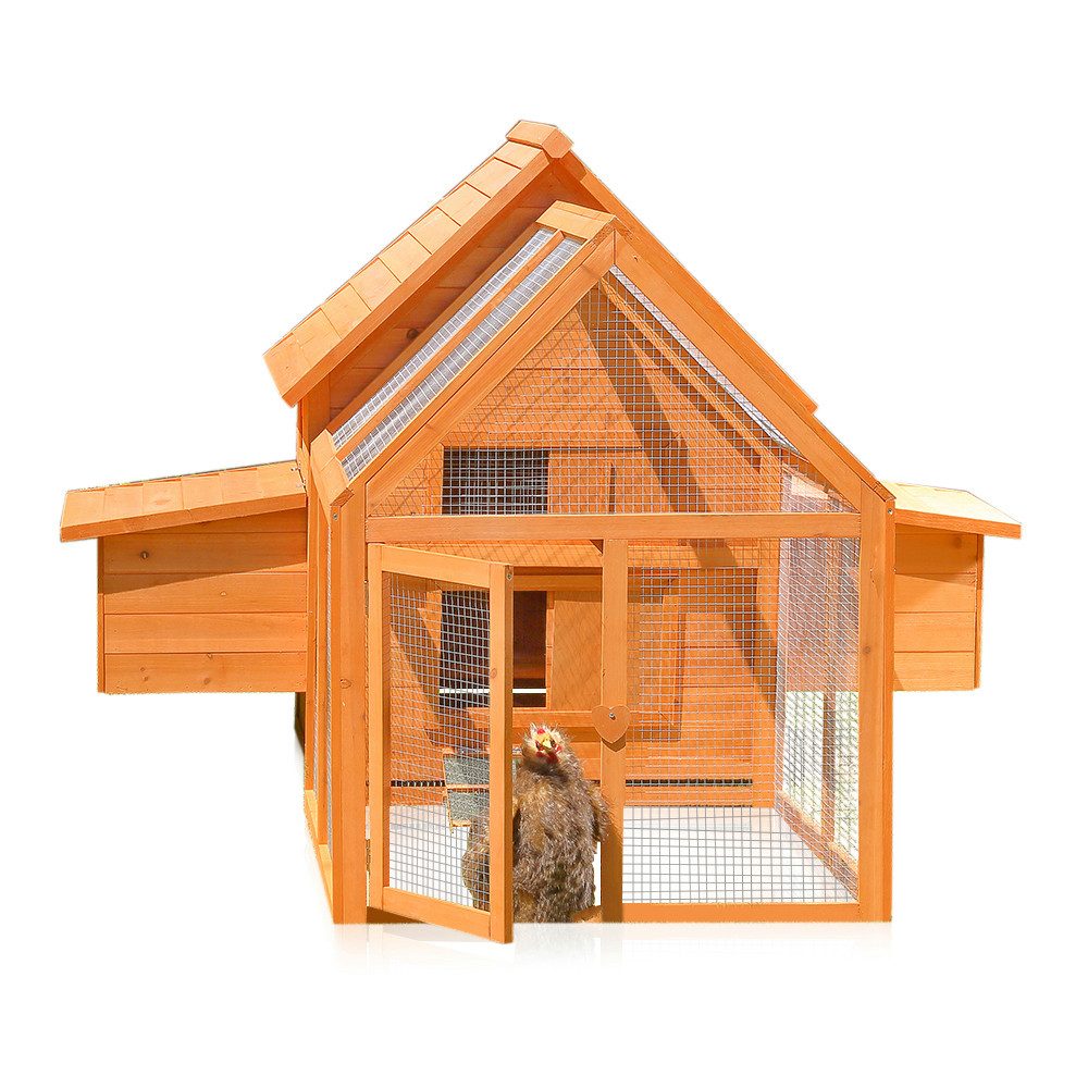 Mucola Hühnerstall Hühnerstall Hühnerhaus Stall Kleintier Hase Gehege, Front- und Rückseitenausgang