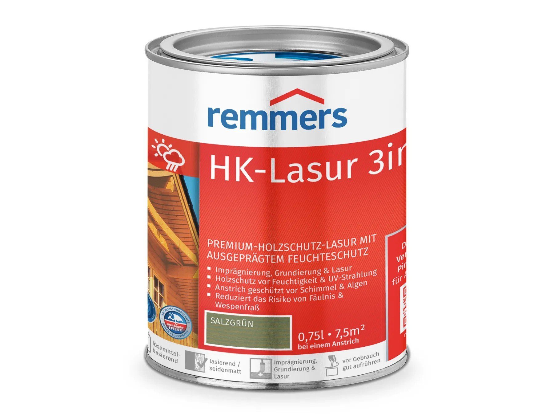 Remmers Holzschutzlasur HK-Lasur 3in1 salzgrün (RC-965)