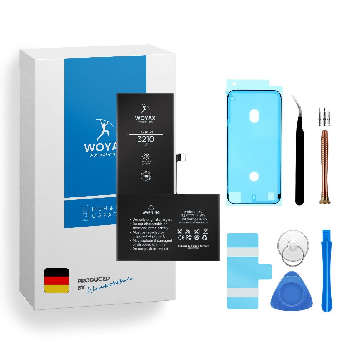 Woyax Wunderbatterie Akku für iPhone XS 3210 mAh Hohe Kapazität Ersatzakku Handy-Akku