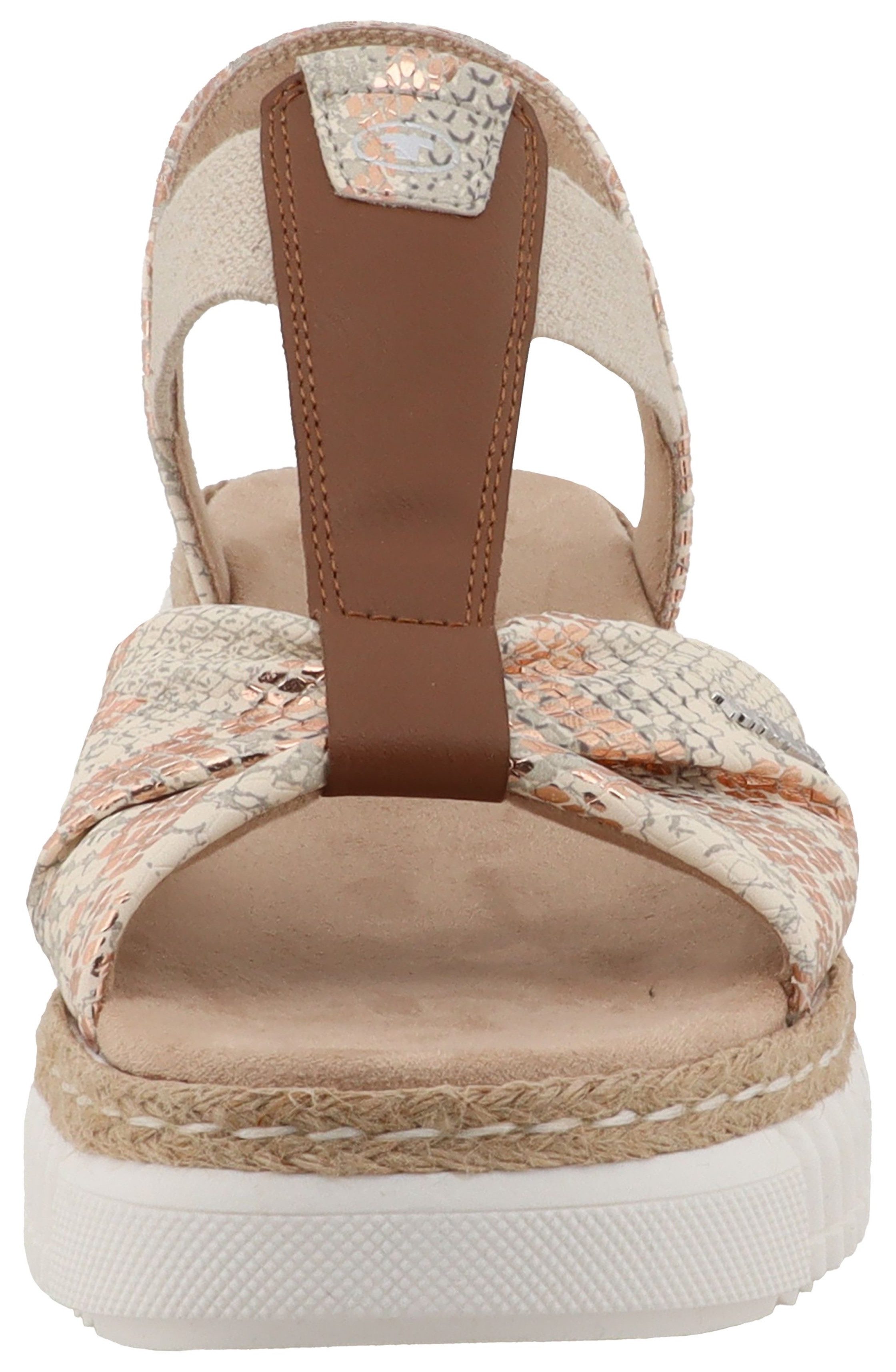 TOM TAILOR Vally Keilsandalette Plateau, Sommerschuh, Riemchensandale in Snake-Optik