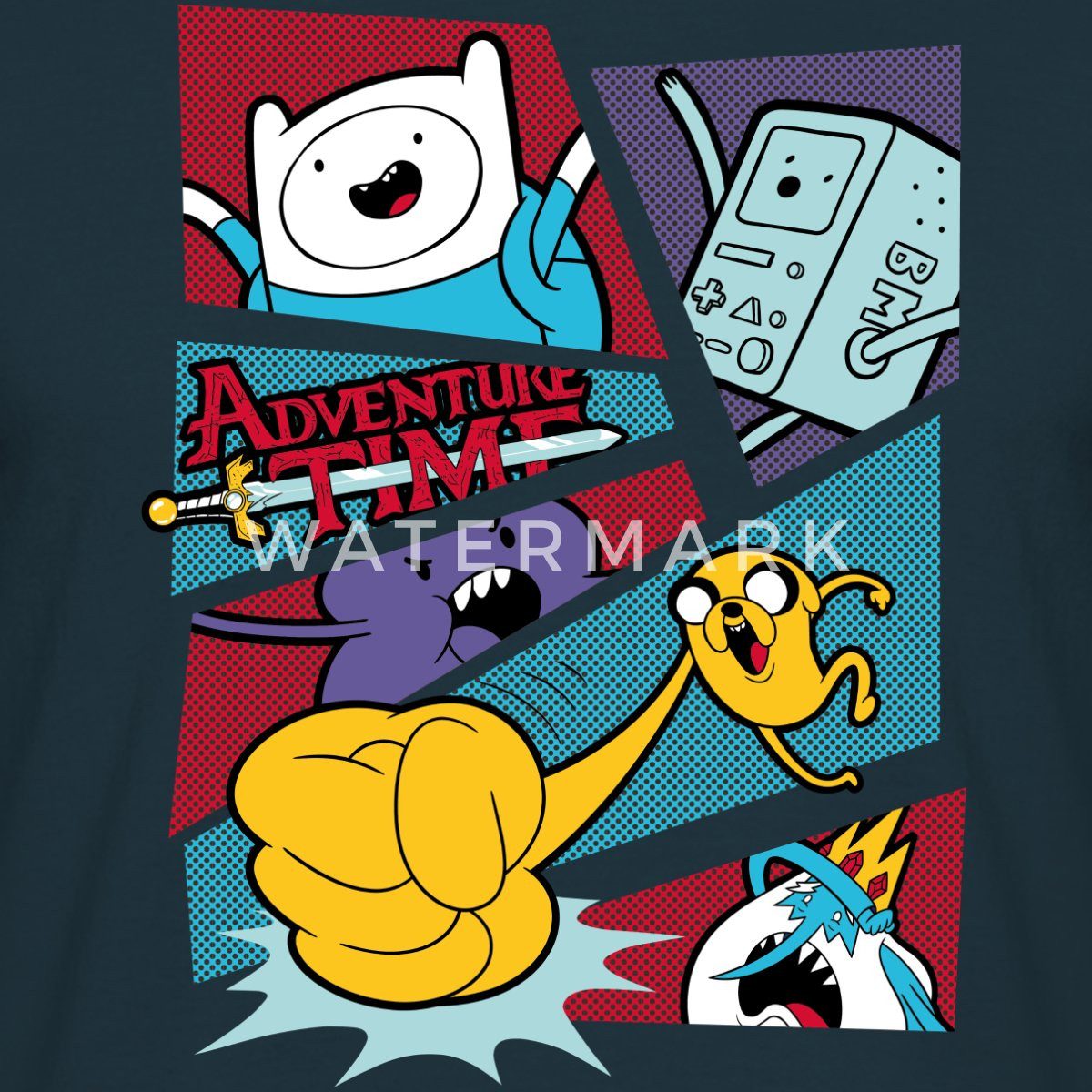 Spreadshirt T-Shirt Adventure Time Mit Finn Und Jake Comic Felder Männer T-Shirt (1-tlg)