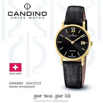 Candino Quarzuhr Candino Damenuhr Classic, (Analoguhr), Damen Armbanduhr rund, Edelstahlarmband schwarz