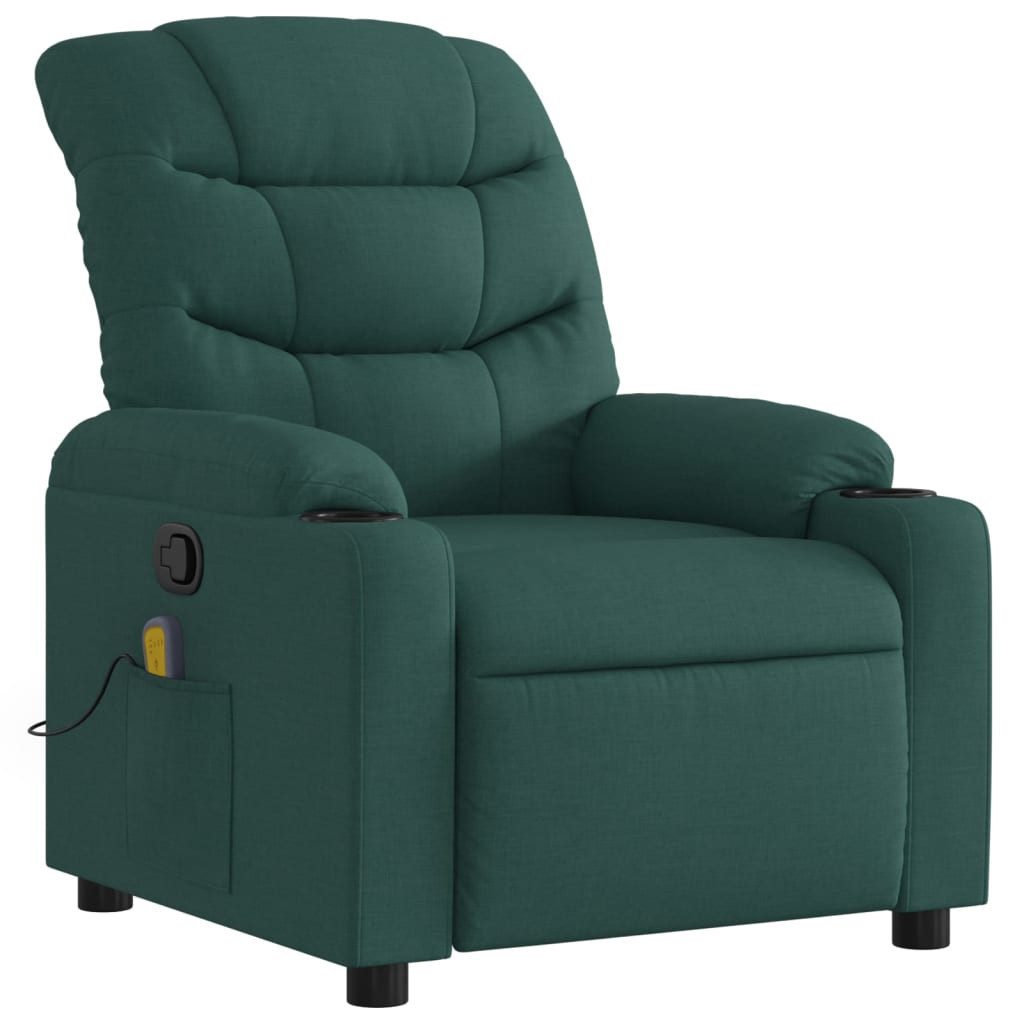 vidaXL Sessel Massage-Relaxsessel, dunkelgrüner Stoff (1-St) günstig online kaufen