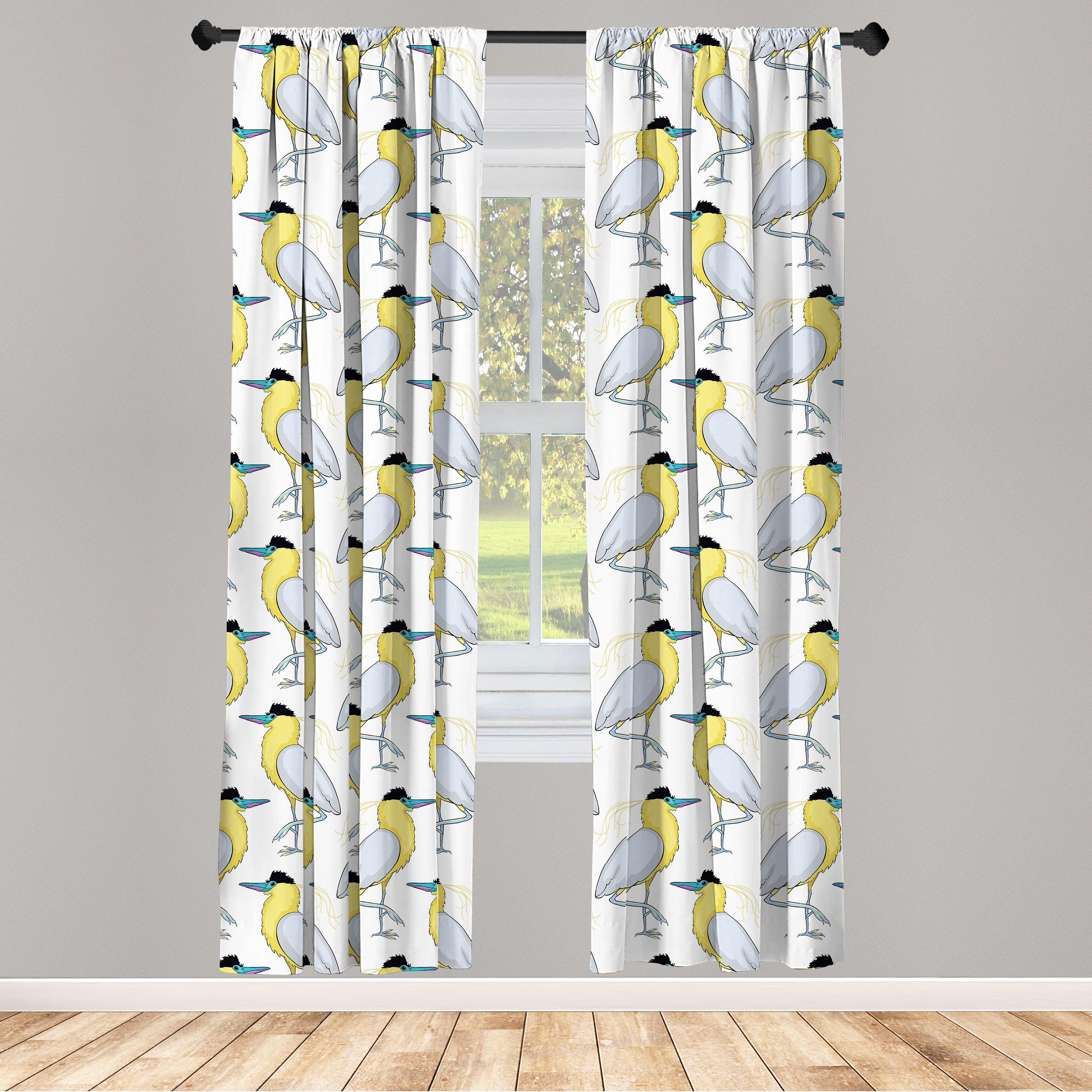 Gardine Vorhang für Wohnzimmer Schlafzimmer Dekor, Abakuhaus, Microfaser, Tierdruck exotischer Vogel