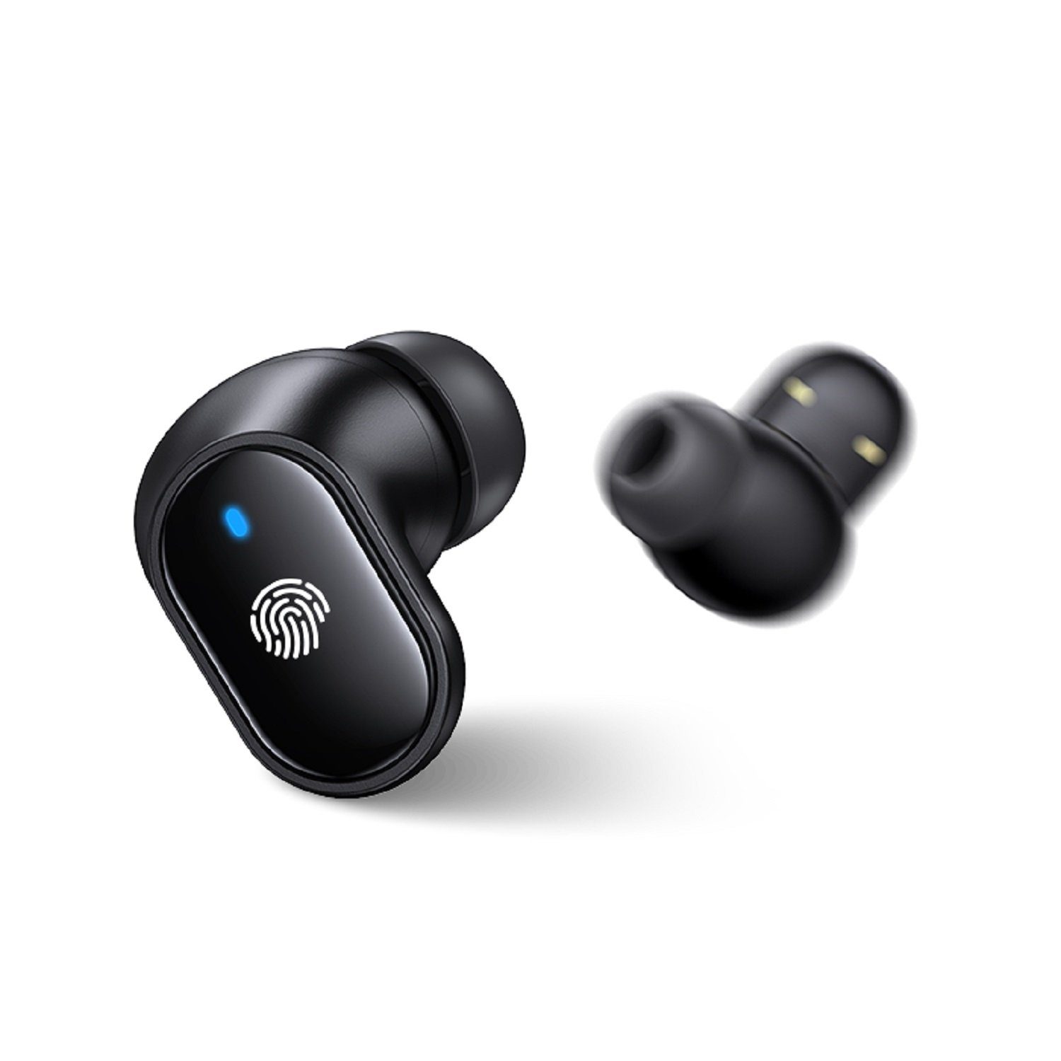USAMS Mikrofon Touch BU11 Apple, (Bluetooth Huawei, Bluetooth-Kopfhörer für 5.1 Lg Smartphome, Bluetooth, Control, Ohrhörer Samsung, BT Ladebox Kabellos TWS Weiß 5.1, usw) In-Ear mit