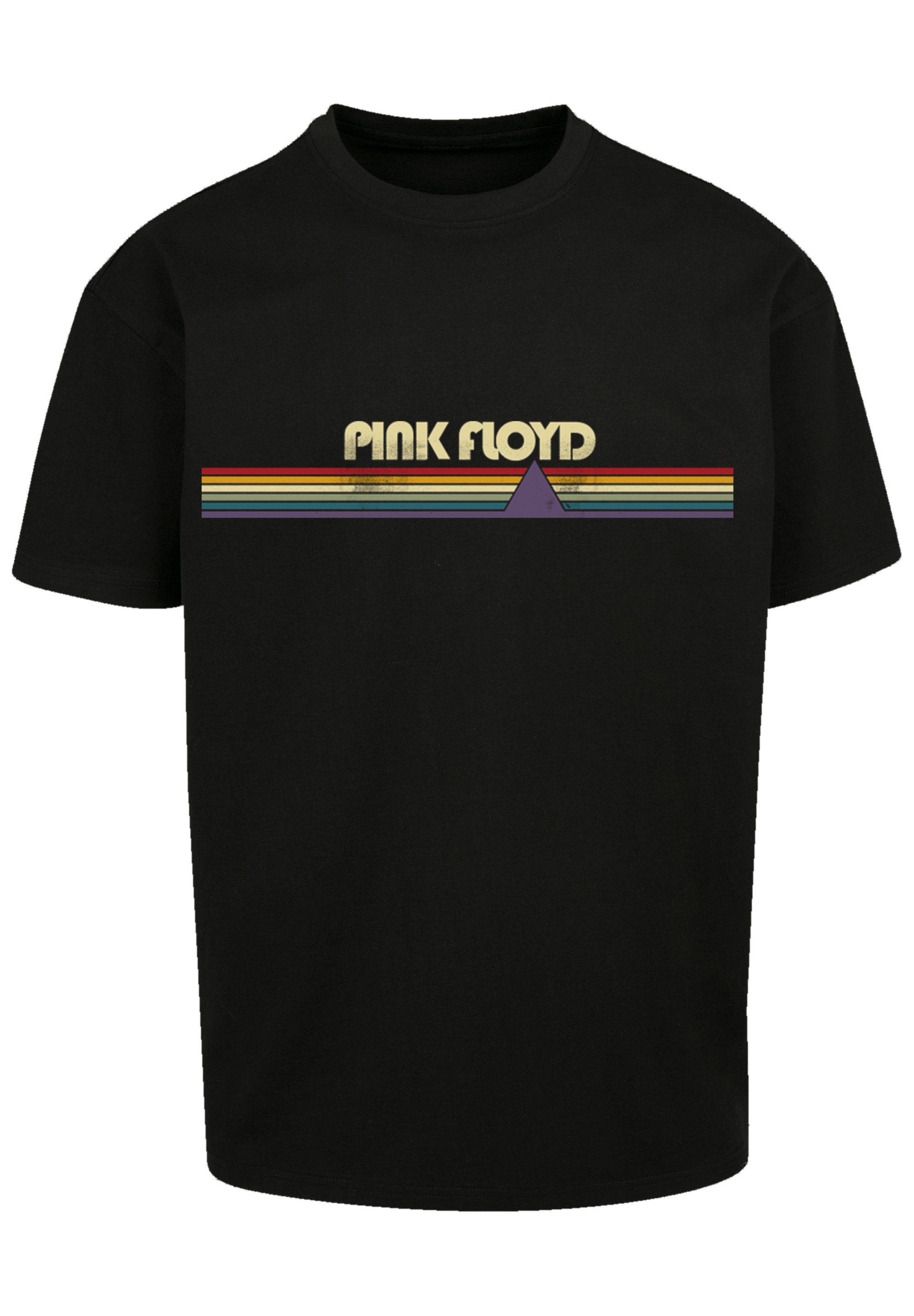 F4NT4STIC Floyd Print Stripes Retro Prism T-Shirt Pink
