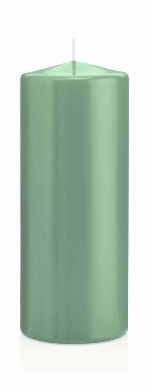 INNA-Glas Stumpenkerze MAEVA, reseda, 20 cm, Ø8 cm, 119h - Made in Germany