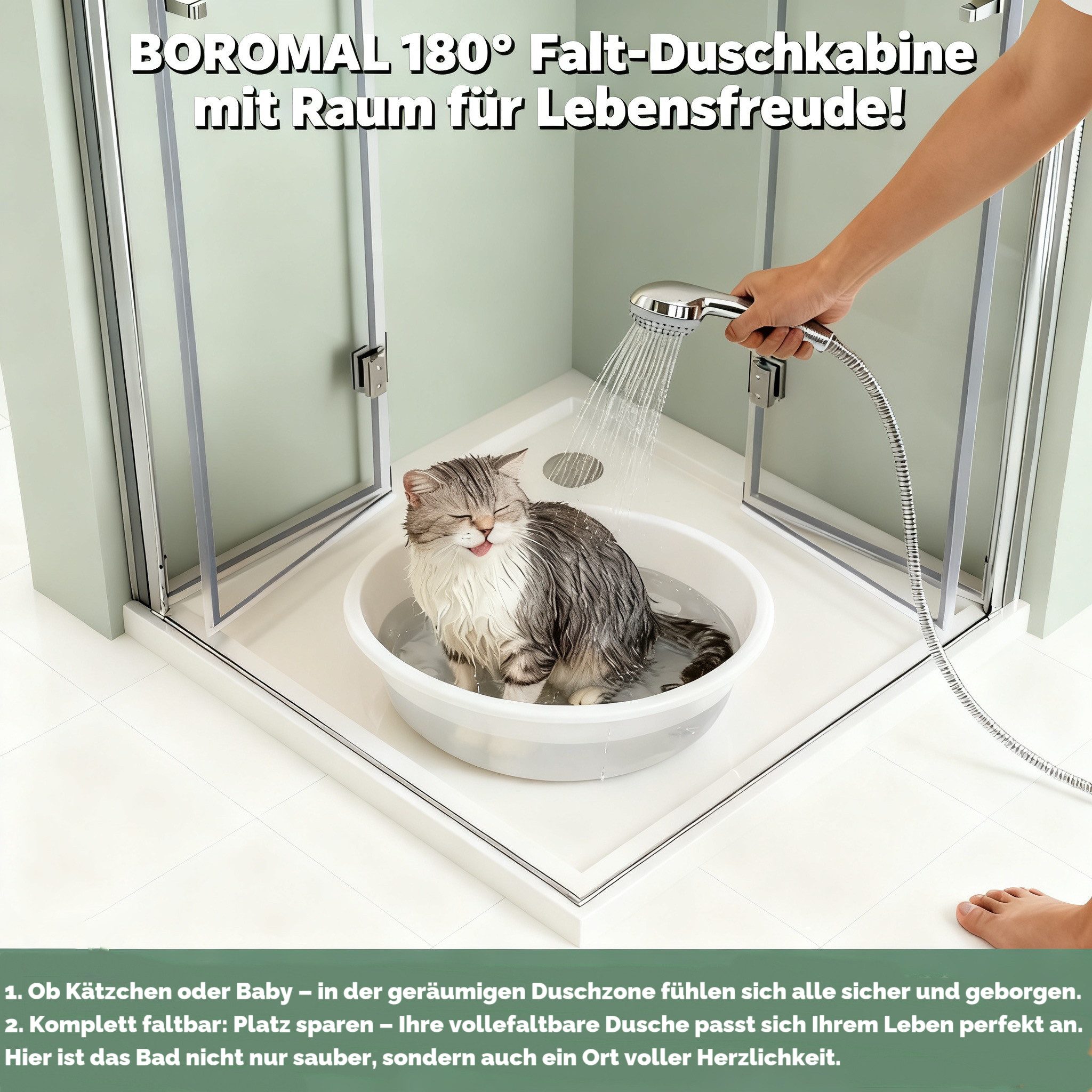 Boromal Eckdusche falttür Duschkabine 90x90 80x80 100x100 H: 195cm, BxT: 90 günstig online kaufen