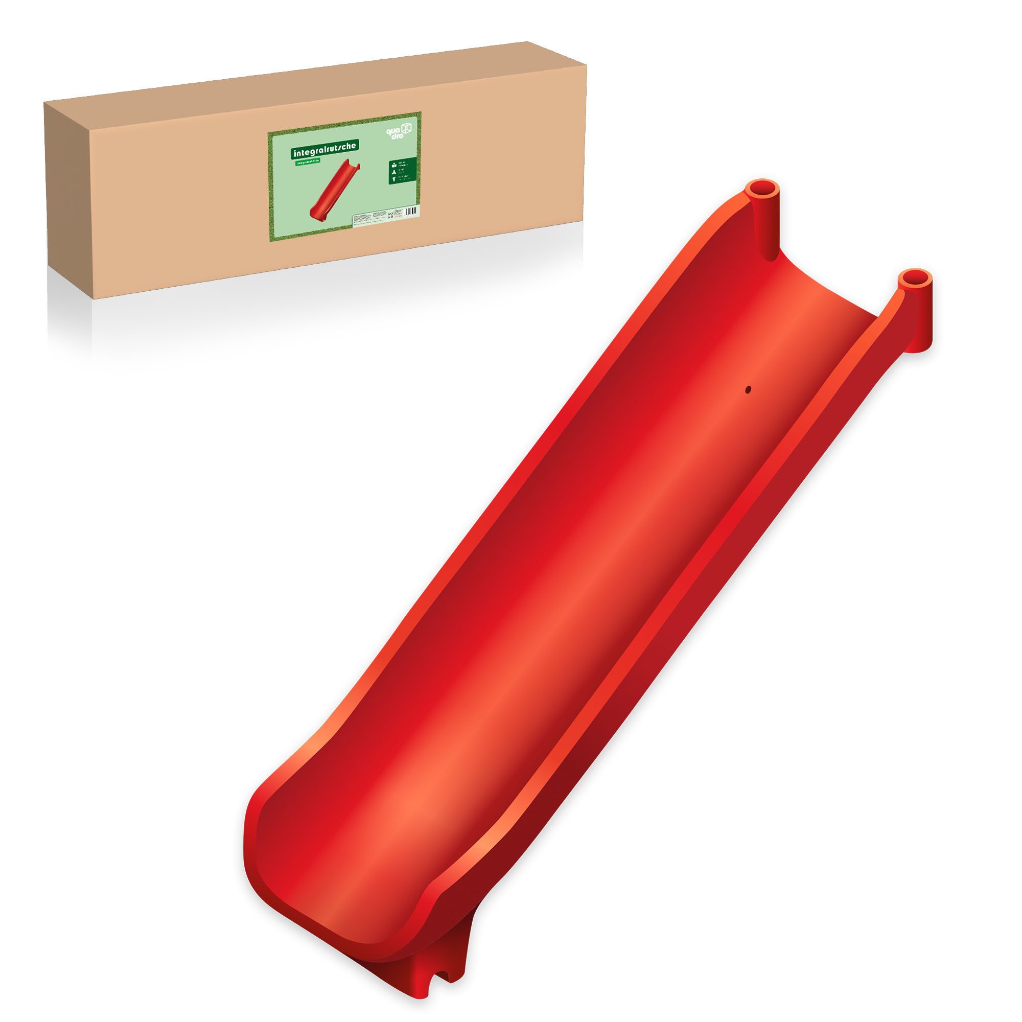 QUADRO Spielturm-Erweiterung Integralrutsche, (Bewegungsfördernde Erweiterung, Erweiterung für alle QUADRO Baukastensysteme), Modulares Stecksystem, ab 3 Jahren, Made in Germany, UV-stabil