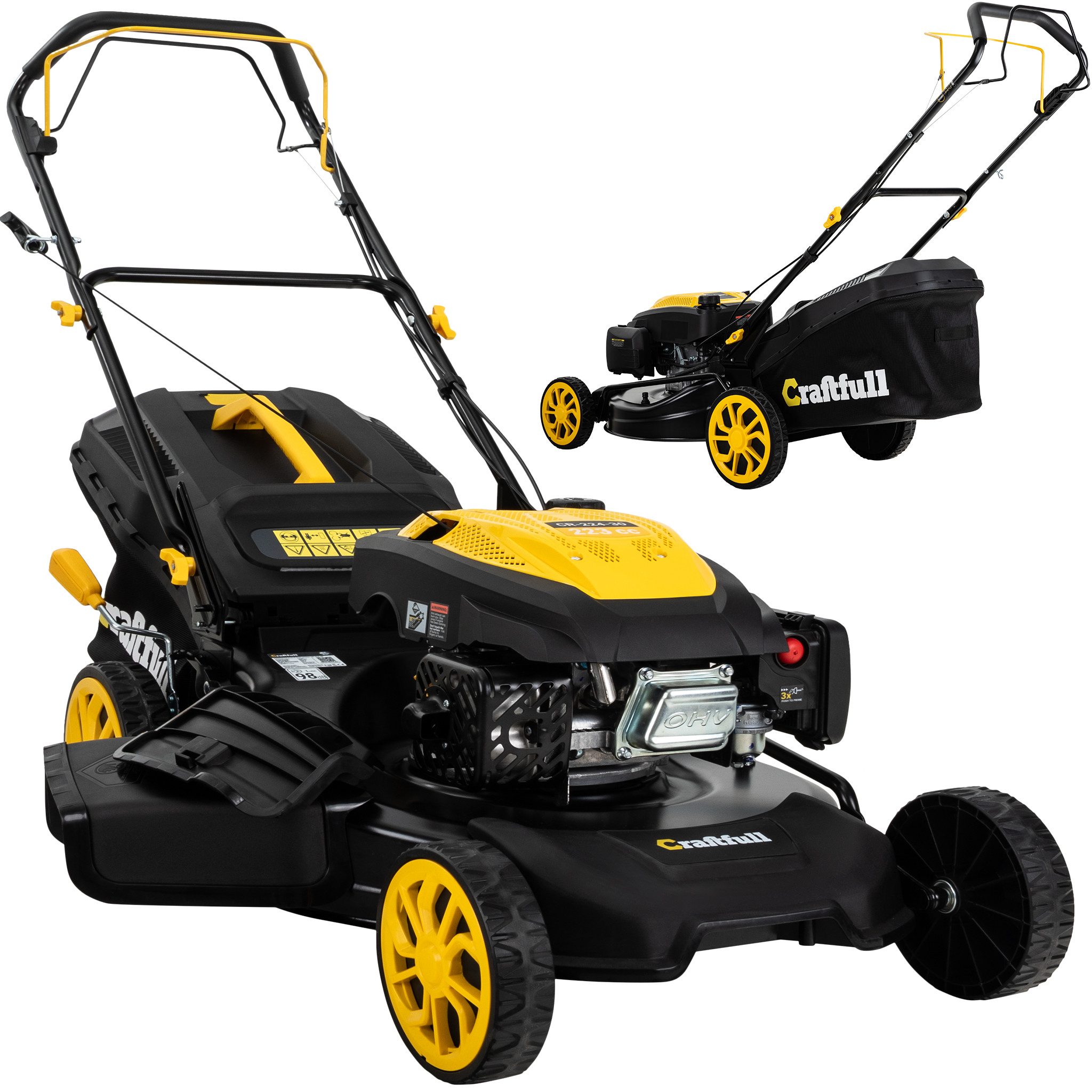 Craftfull Benzinrasenmäher CR-224-30 - 7 PS, 223 cm³ 4-Takt Benzin Rasenmäh günstig online kaufen